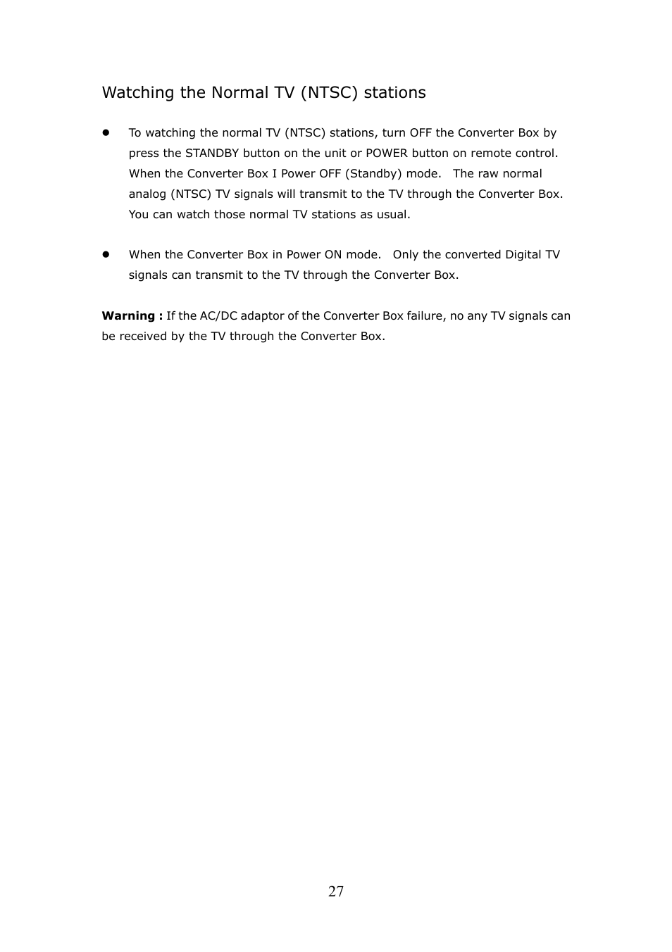 27 watching the normal tv (ntsc) stations | Craig CVD508 User Manual | Page 29 / 32