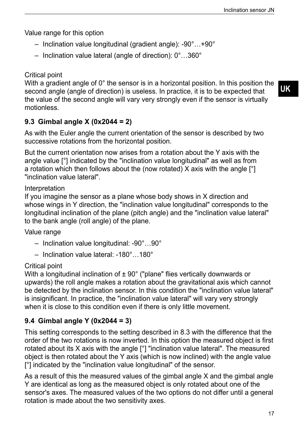 3 gimbal angle x (0x2044 = 2), 4 gimbal angle y (0x2044 = 3) | ifm electronic JN2300 User Manual | Page 17 / 23