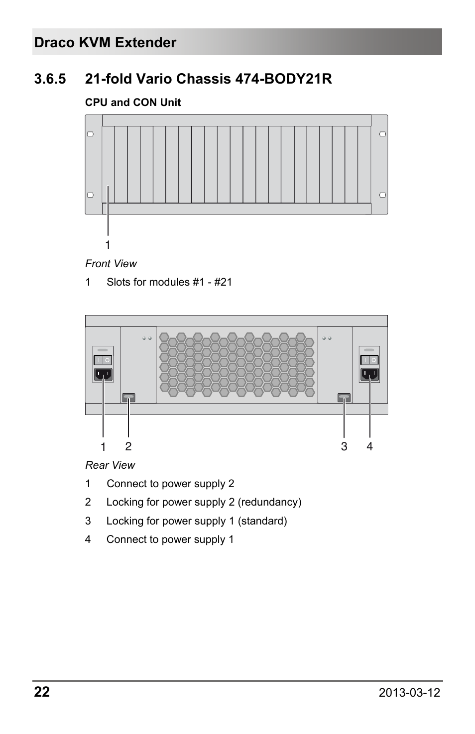 5 21-fold vario chassis 474-body21r, Fold vario chassis 474-body21r, Draco kvm extender 22 | IHSE USA 474 Series Draco vario User Manual | Page 22 / 81