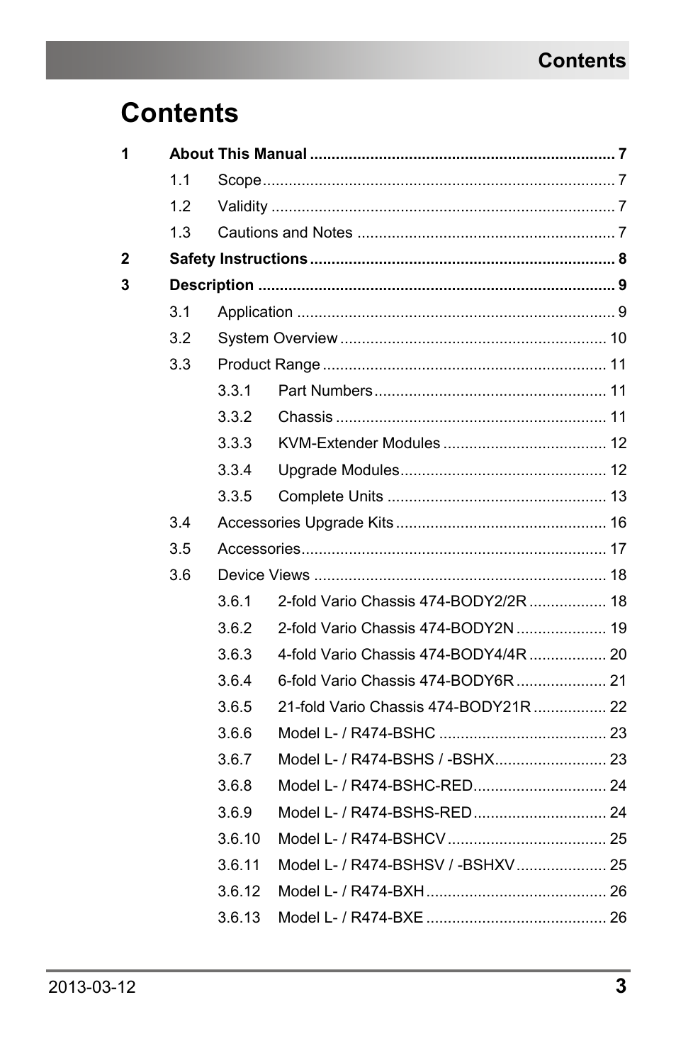 IHSE USA 474 Series Draco vario User Manual | Page 3 / 81