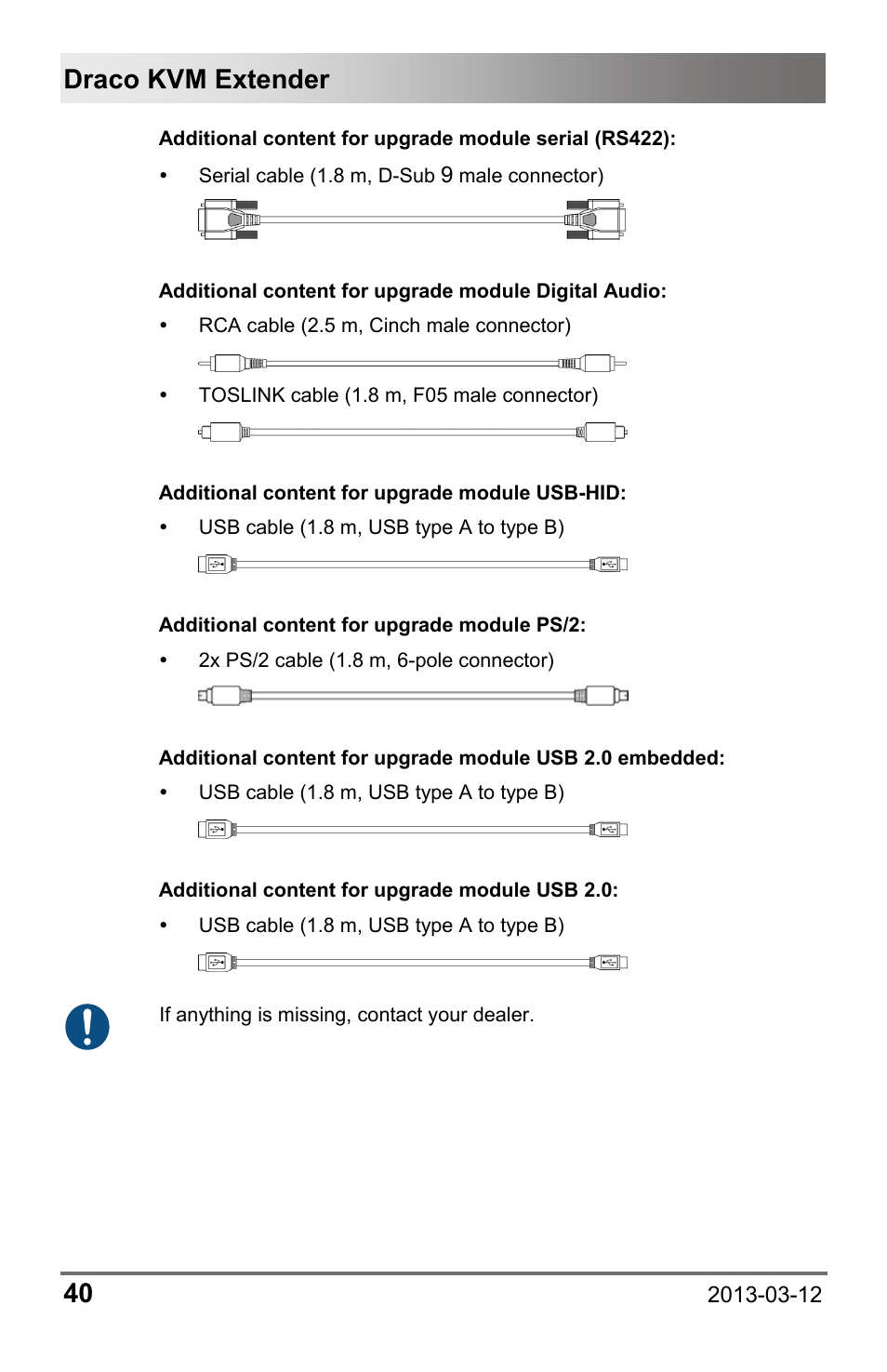 Draco kvm extender 40 | IHSE USA 474 Series Draco vario User Manual | Page 40 / 81