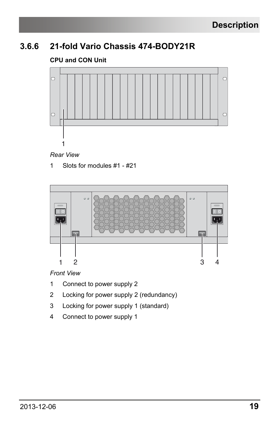 6 21-fold vario chassis 474-body21r, Fold vario chassis 474-body21r, Description | IHSE USA 482 Series Draco vario Dual- Head User Manual | Page 19 / 83