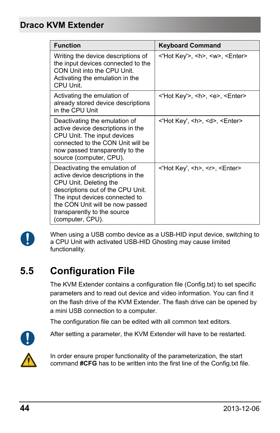5 configuration file, Draco kvm extender 44 | IHSE USA 482 Series Draco vario Dual- Head User Manual | Page 44 / 83