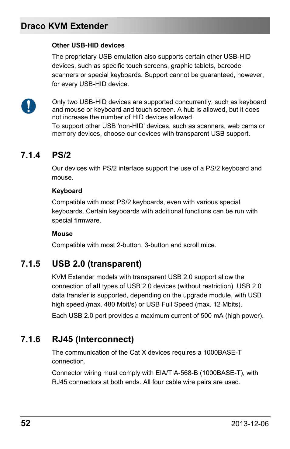 4 ps/2, 5 usb 2.0 (transparent), 6 rj45 (interconnect) | 5 usb, Transparent), 6 rj45, Interconnect), Draco kvm extender 52 | IHSE USA 482 Series Draco vario Dual- Head User Manual | Page 52 / 83