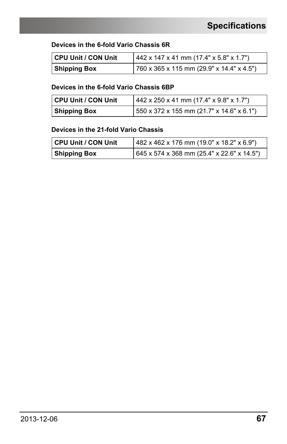 Specifications | IHSE USA 482 Series Draco vario Dual- Head User Manual | Page 67 / 83