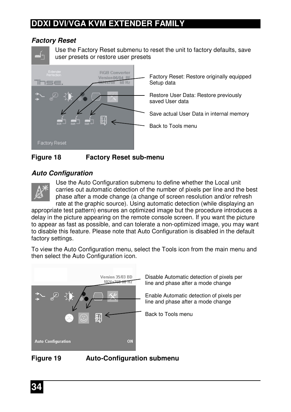 Ddxi dvi/vga kvm extender family | IHSE USA 437 Series DDXi DVI/VGA Extender User Manual | Page 34 / 64