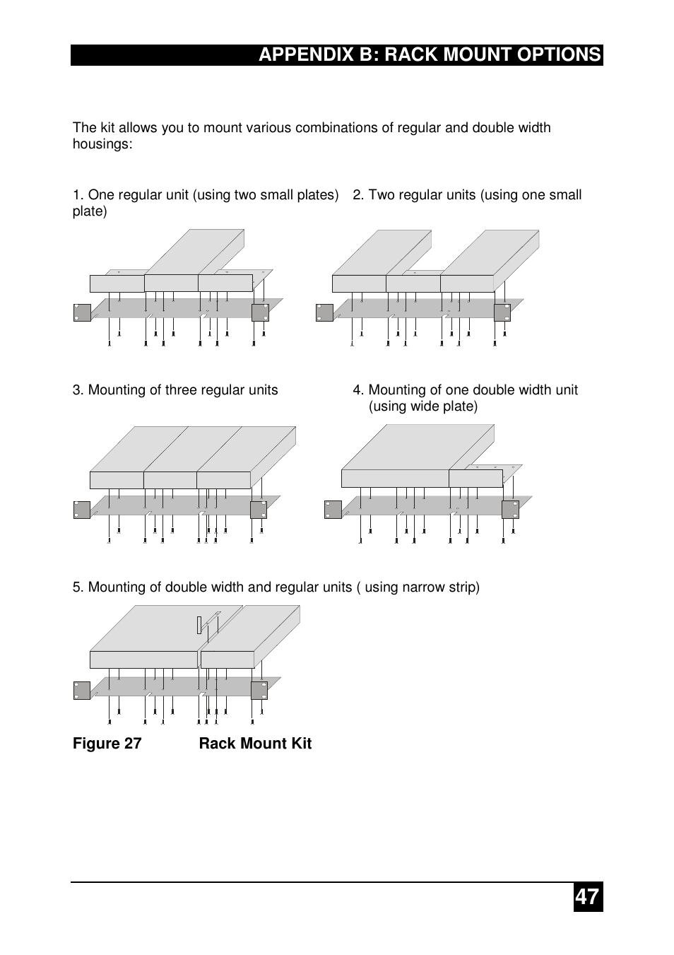 Appendix b: rack mount options | IHSE USA 437 Series DDXi DVI/VGA Extender User Manual | Page 47 / 64