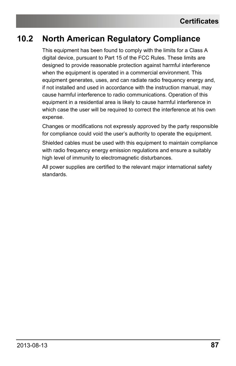 2 north american regulatory compliance, Certificates | IHSE USA 481 Series Draco vario HDMI User Manual | Page 87 / 91