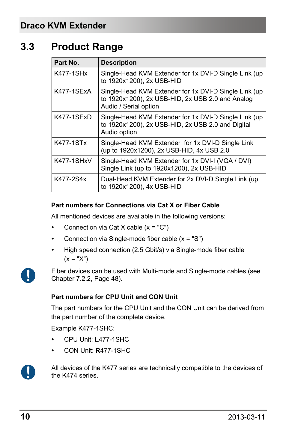 3 product range, 3 product, Range | Draco kvm extender 10 | IHSE USA 477 Series Draco compact User Manual | Page 10 / 67