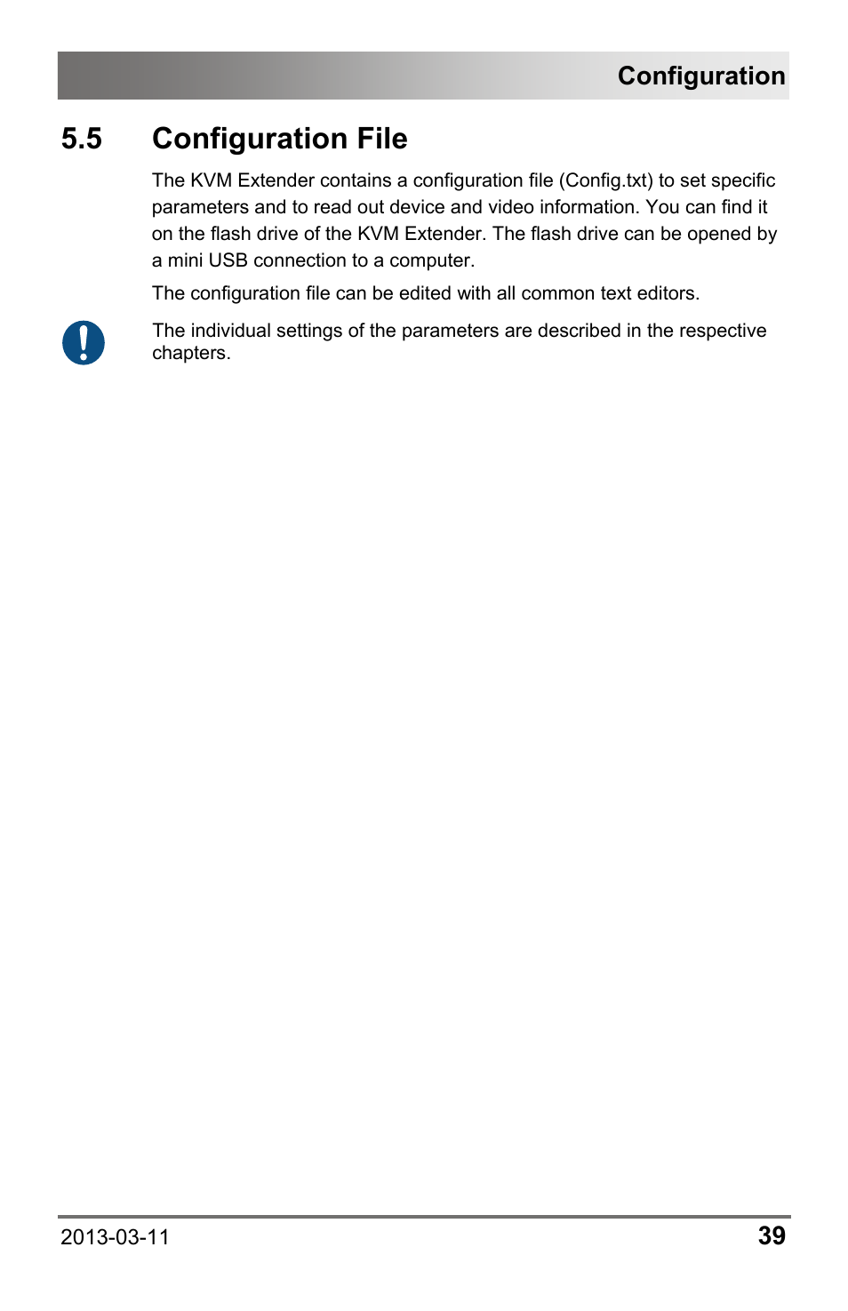 5 configuration file, Configuration | IHSE USA 477 Series Draco compact User Manual | Page 39 / 67