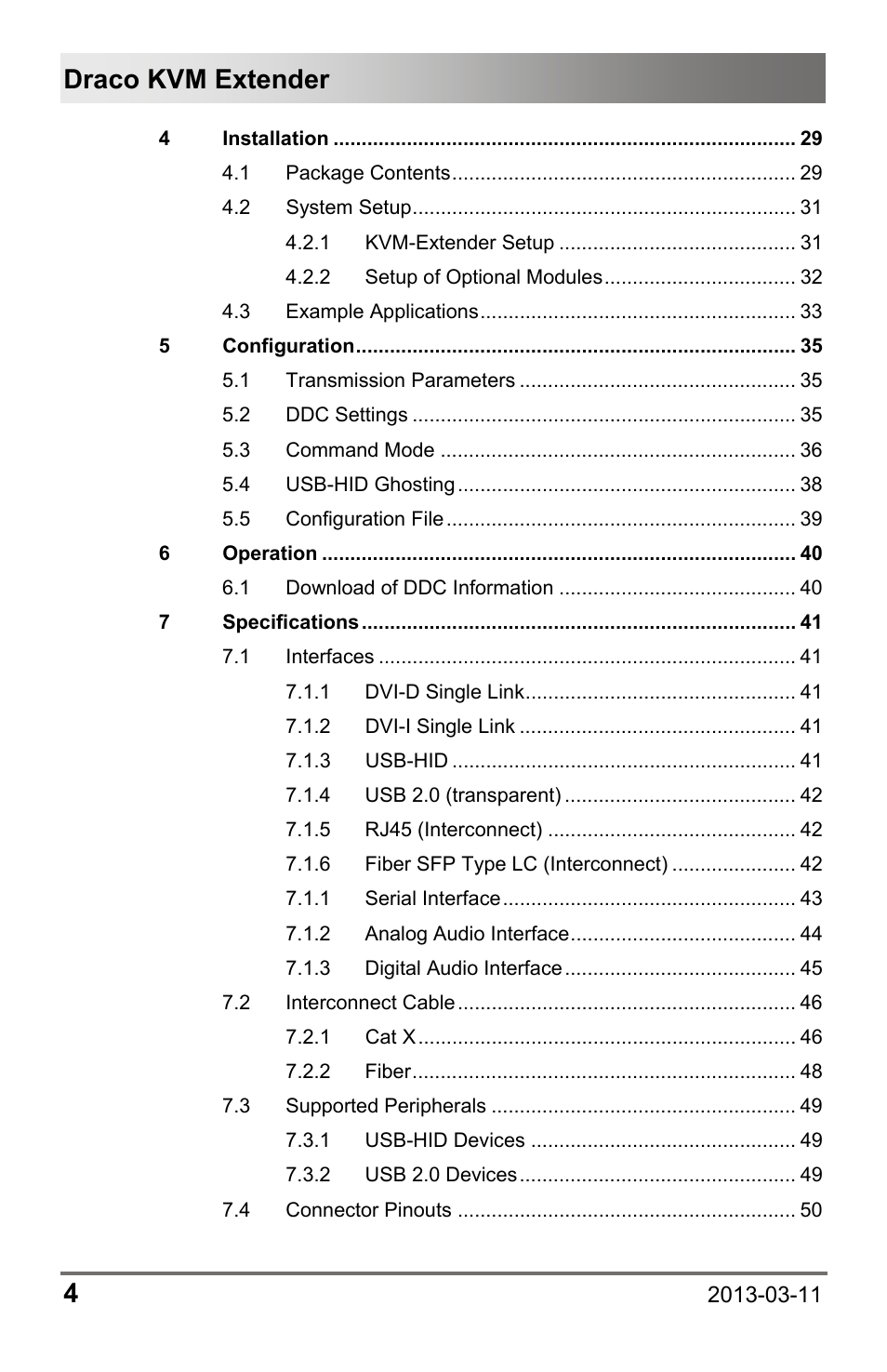 Draco kvm extender 4 | IHSE USA 477 Series Draco compact User Manual | Page 4 / 67