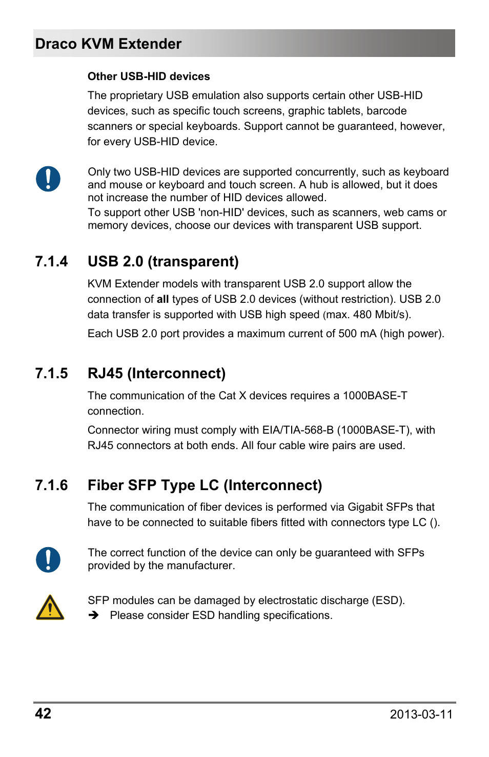4 usb 2.0 (transparent), 5 rj45 (interconnect), 6 fiber sfp type lc (interconnect) | 4 usb, Transparent), 5 rj45, Interconnect), 6 fiber, Type, Lc (interconnect) | IHSE USA 477 Series Draco compact User Manual | Page 42 / 67