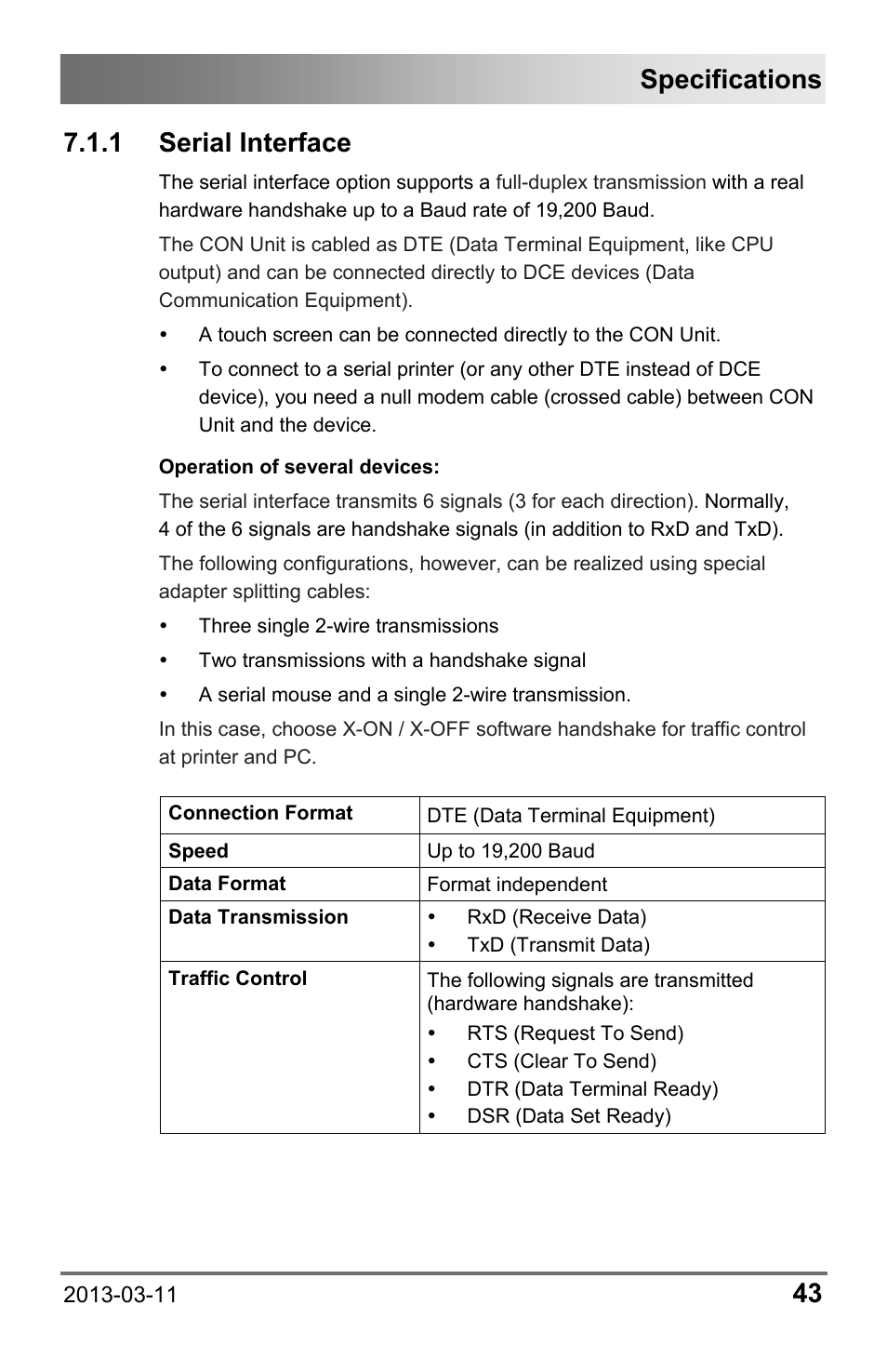 1 serial interface, 1 serial, Interface | Specifications | IHSE USA 477 Series Draco compact User Manual | Page 43 / 67