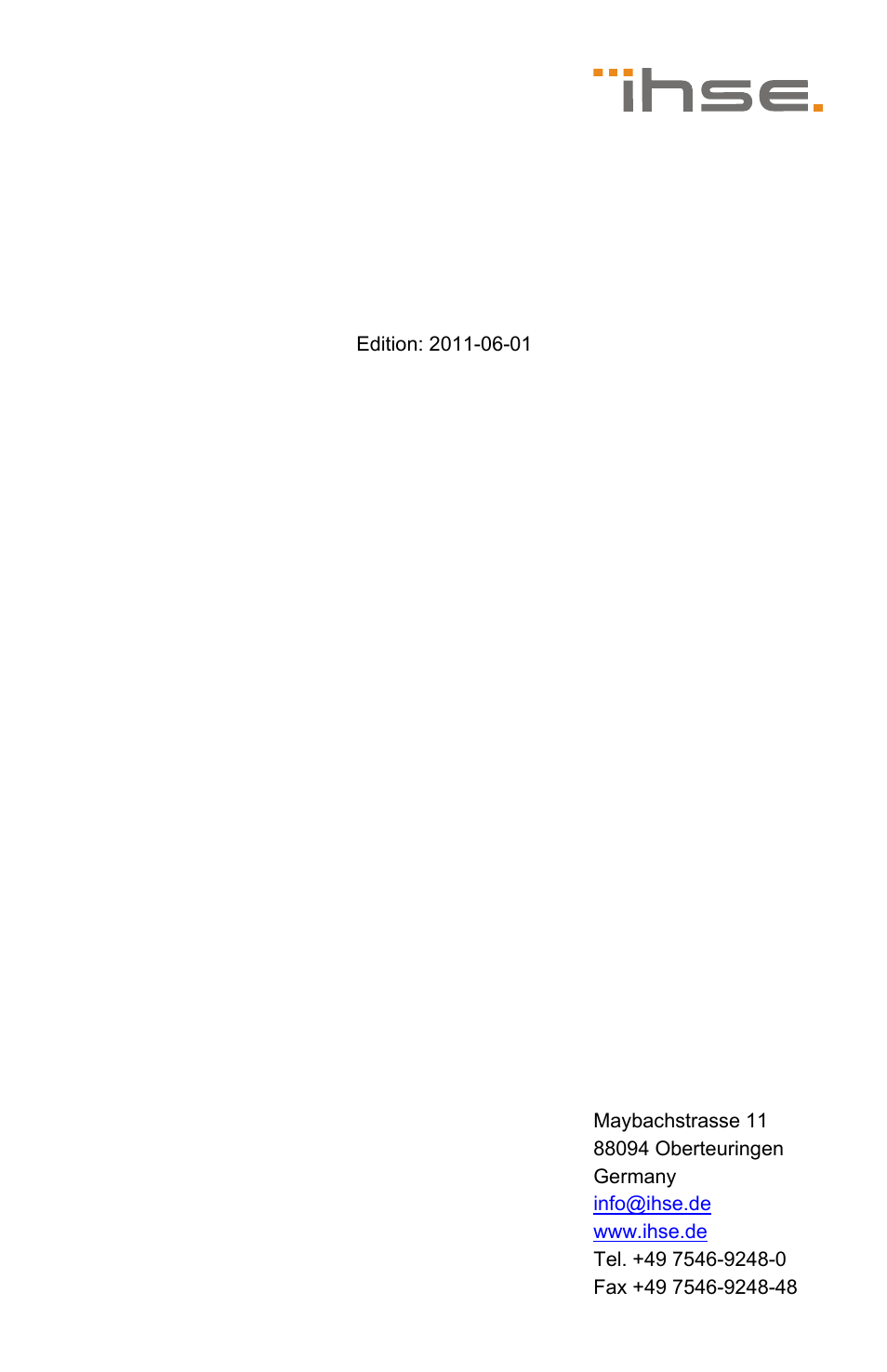 IHSE USA 472 Series DXXi KVM Extender User Manual | 60 pages