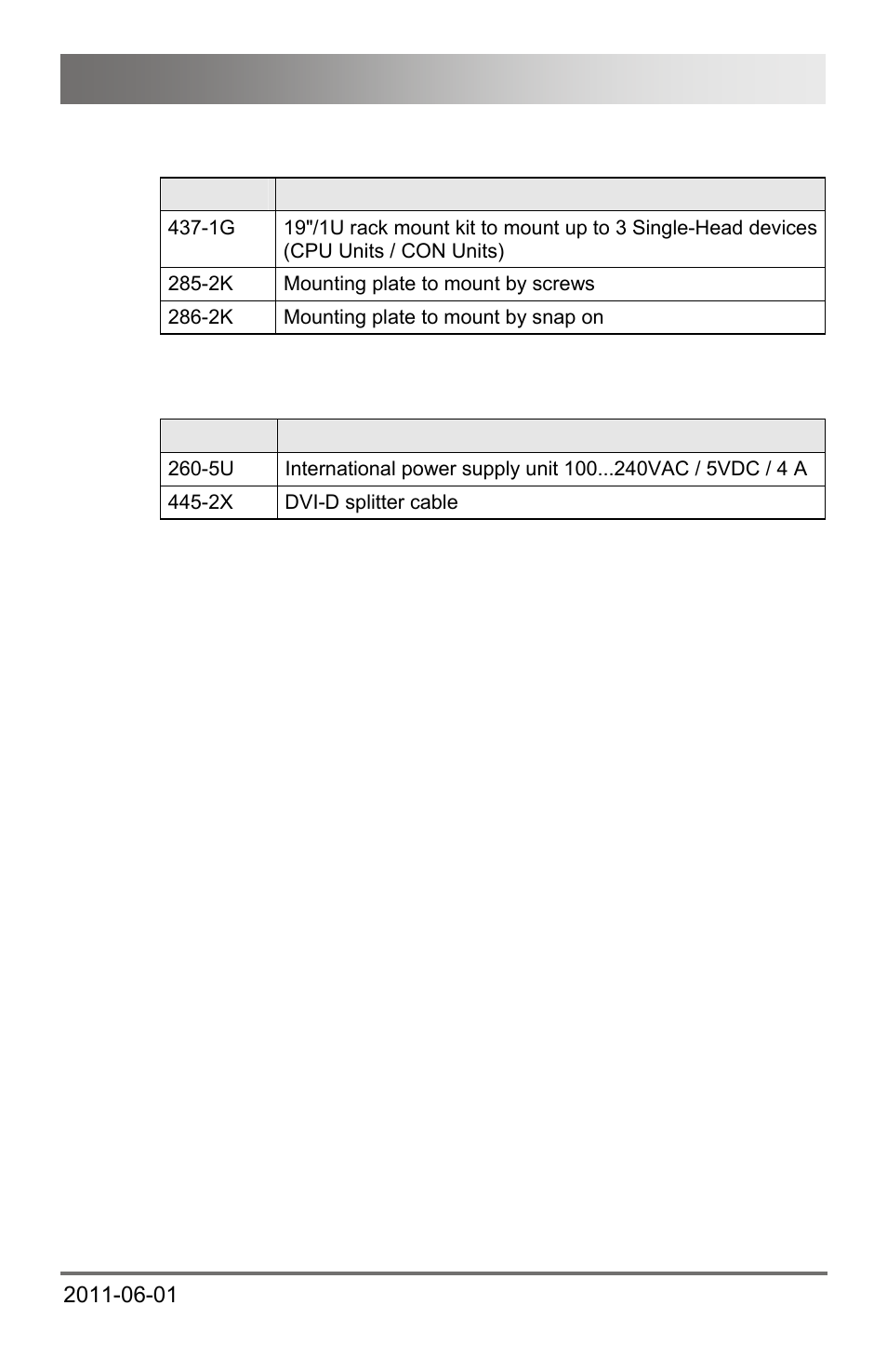 4 upgrade kits, 5 accessories, Description | IHSE USA 472 Series DXXi KVM Extender User Manual | Page 11 / 60
