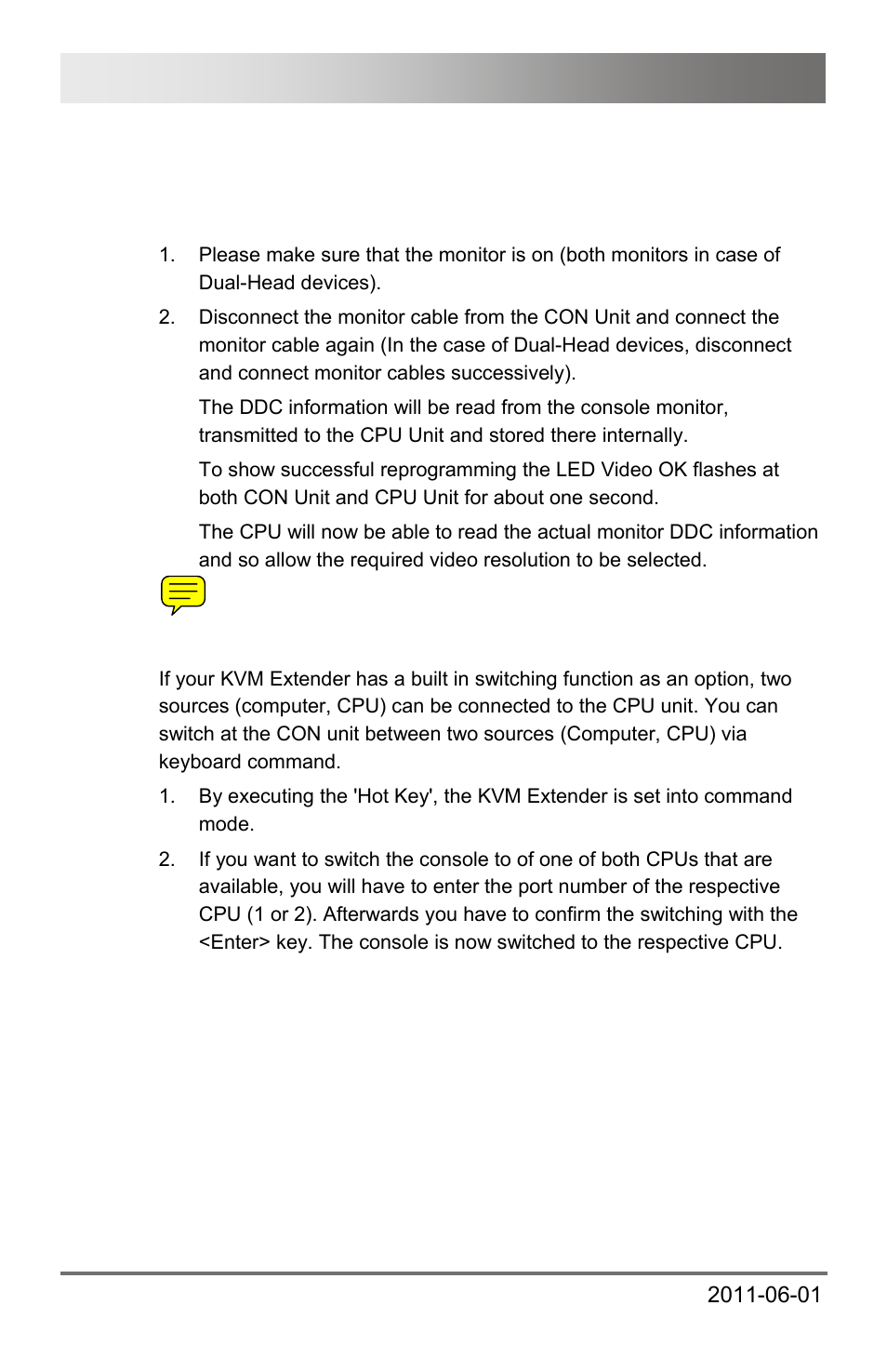 6 operation, 1 download of ddc information, 2 switchting function (option) | 1 download, Ddc information, 2 switchting, Function (option), Dxxi kvm extender 40 | IHSE USA 472 Series DXXi KVM Extender User Manual | Page 40 / 60