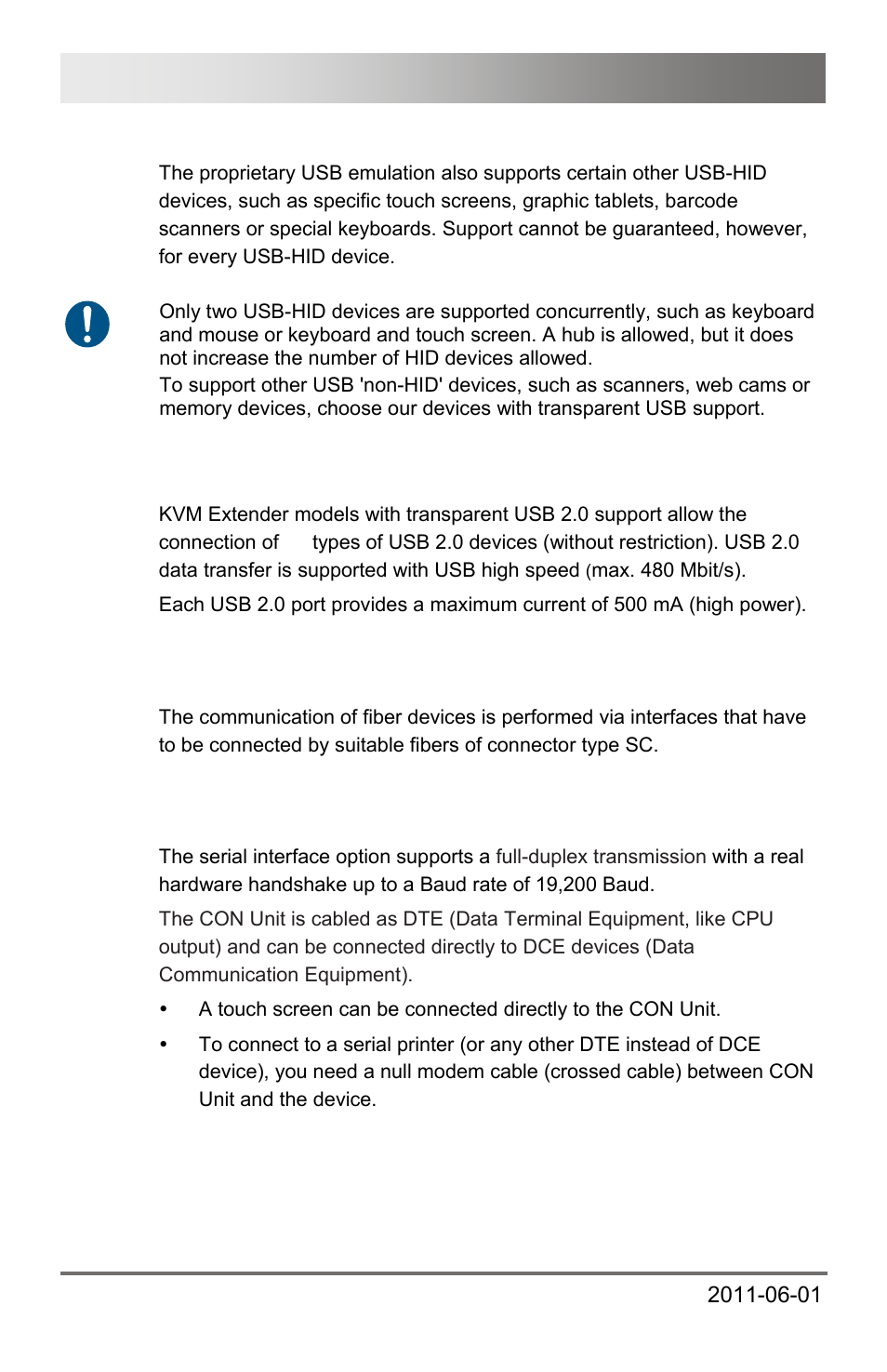 4 usb 2.0 (transparent), 5 fiber type sc (interconnect), 6 serial interface | 4 usb, Transparent), Fiber type sc (interconnect), 6 serial, Interface, Dxxi kvm extender 42 | IHSE USA 472 Series DXXi KVM Extender User Manual | Page 42 / 60