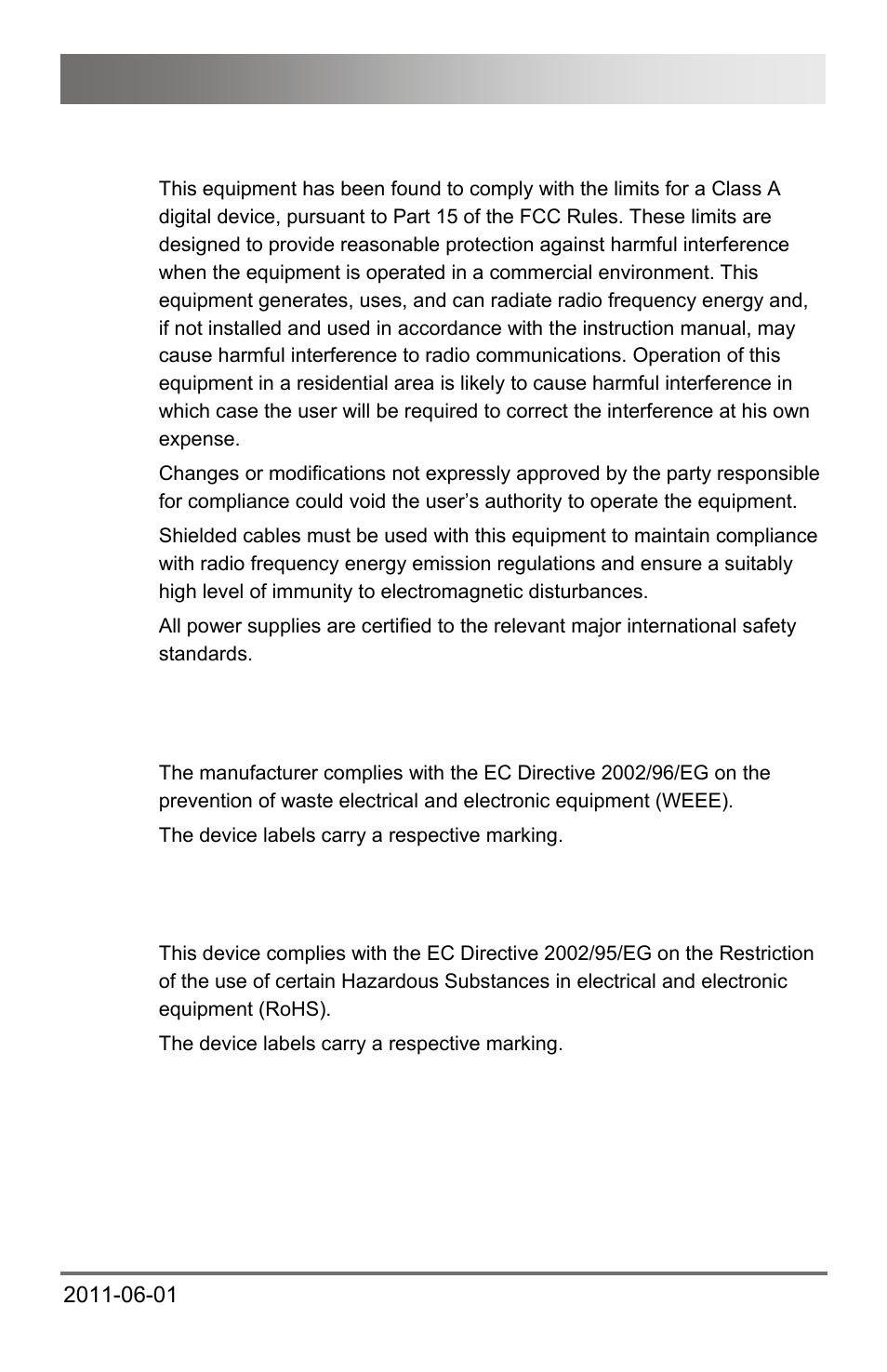 2 north american regulatory compliance, 3 weee, 4 rohs | Regulatory and standards compliance | IHSE USA 472 Series DXXi KVM Extender User Manual | Page 57 / 60
