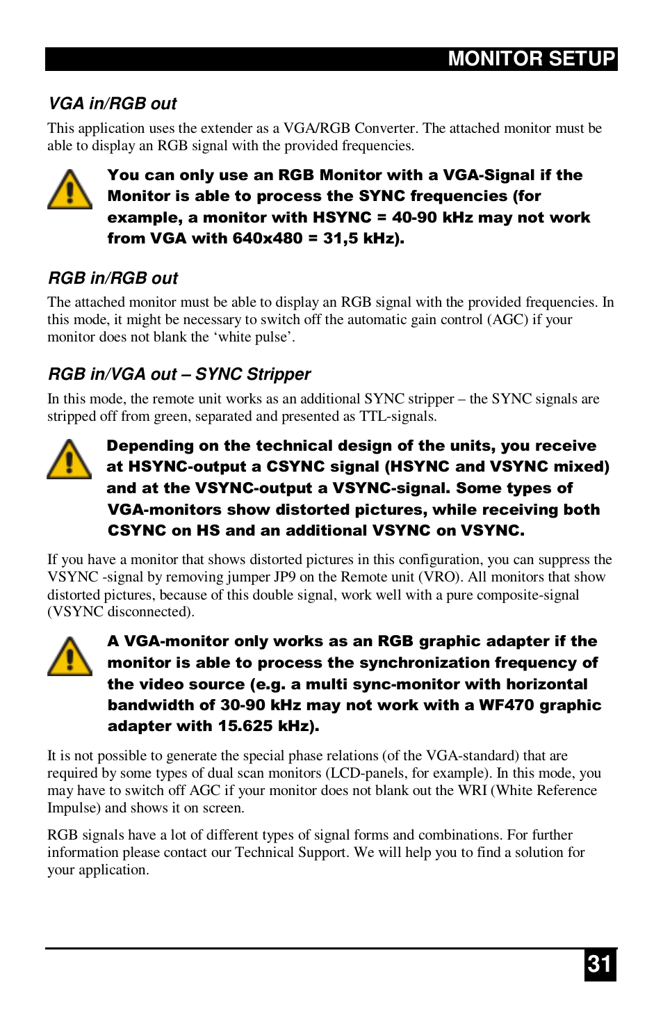 Monitor setup | IHSE USA 234 Series VTO2/VRO2 KVM-Extender User Manual | Page 31 / 48