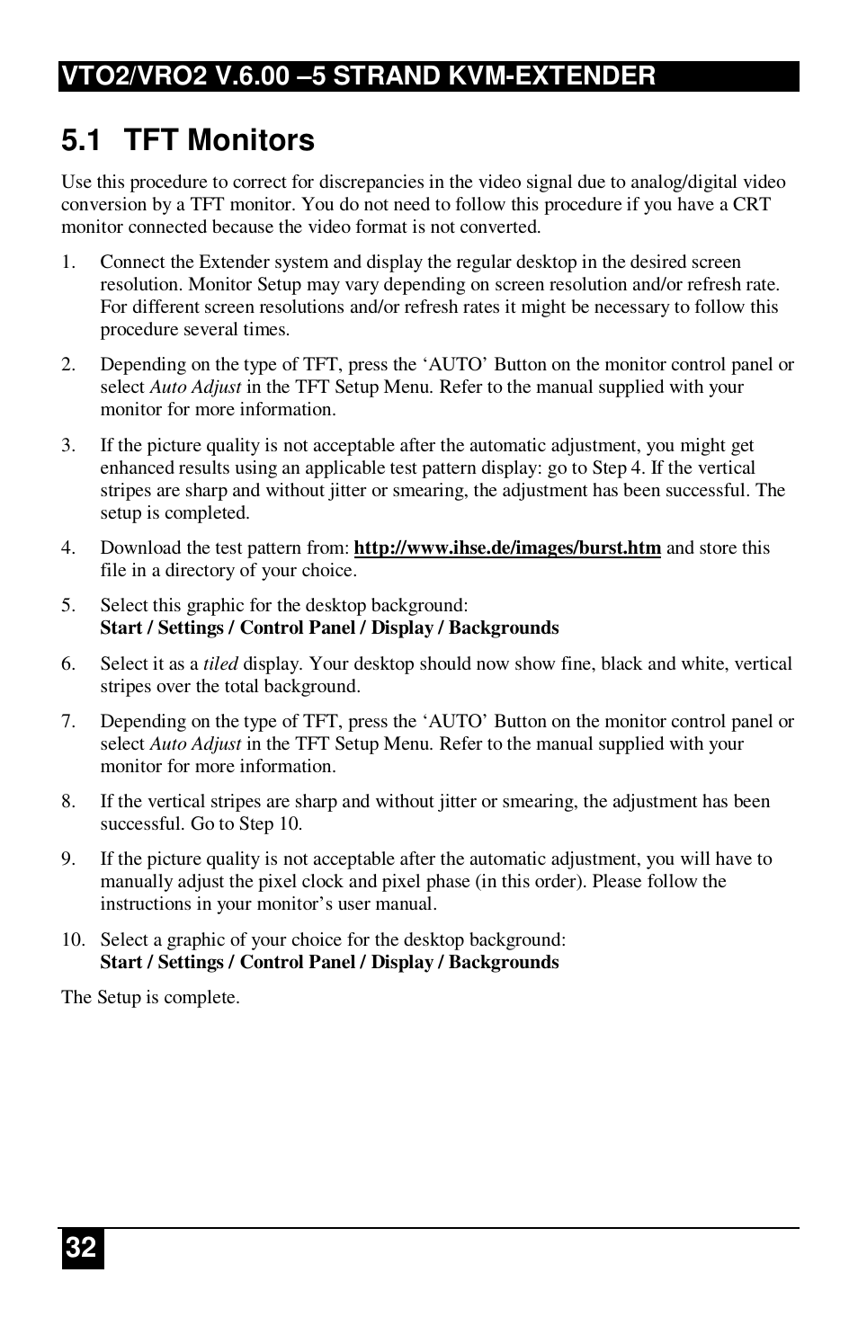 1 tft monitors | IHSE USA 234 Series VTO2/VRO2 KVM-Extender User Manual | Page 32 / 48