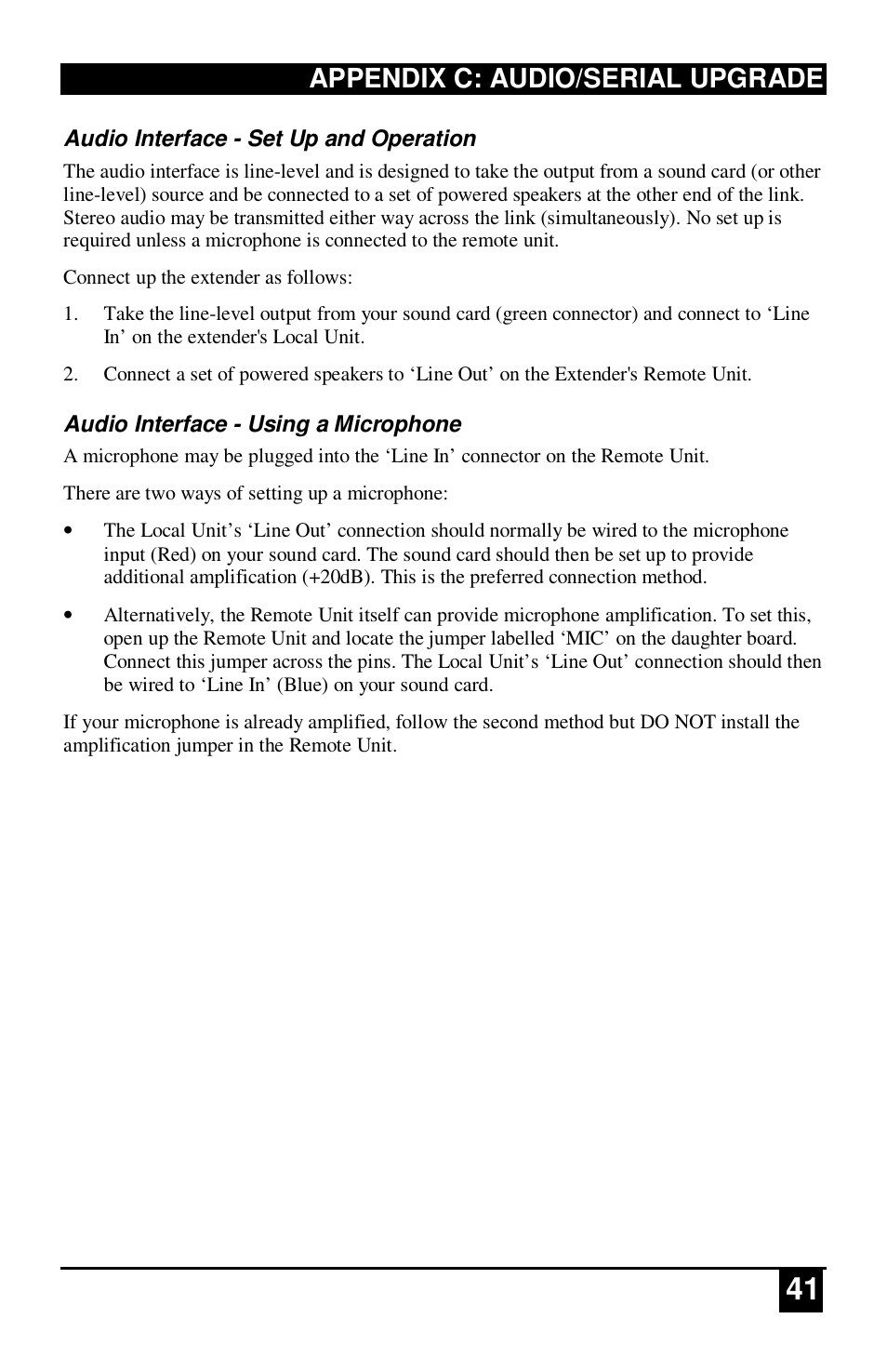 Appendix c: audio/serial upgrade | IHSE USA 234 Series VTO2/VRO2 KVM-Extender User Manual | Page 41 / 48