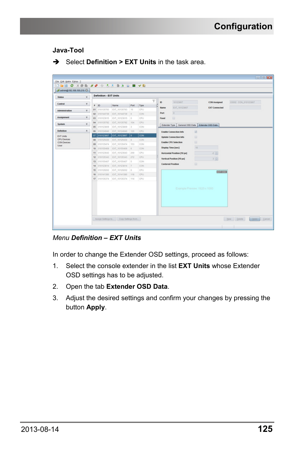 Configuration | IHSE USA 480 Series Draco tera enterprise User Manual | Page 125 / 209