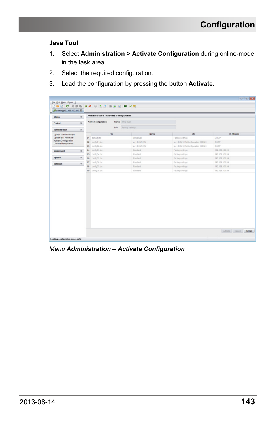 Configuration | IHSE USA 480 Series Draco tera enterprise User Manual | Page 143 / 209
