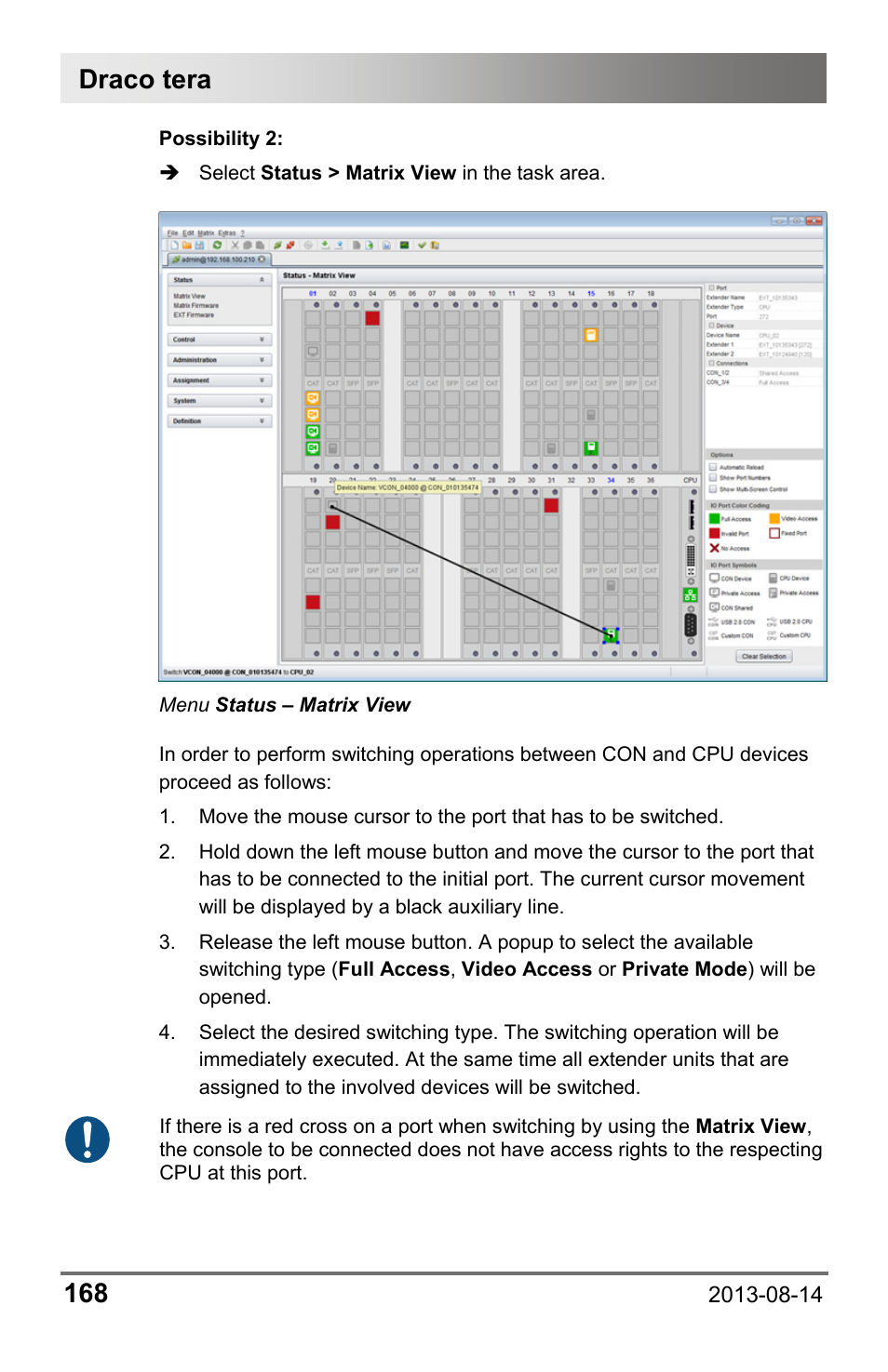 Draco tera 168 | IHSE USA 480 Series Draco tera enterprise User Manual | Page 168 / 209