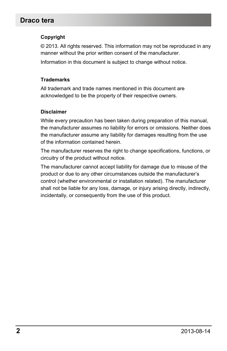 Draco tera 2 | IHSE USA 480 Series Draco tera enterprise User Manual | Page 2 / 209