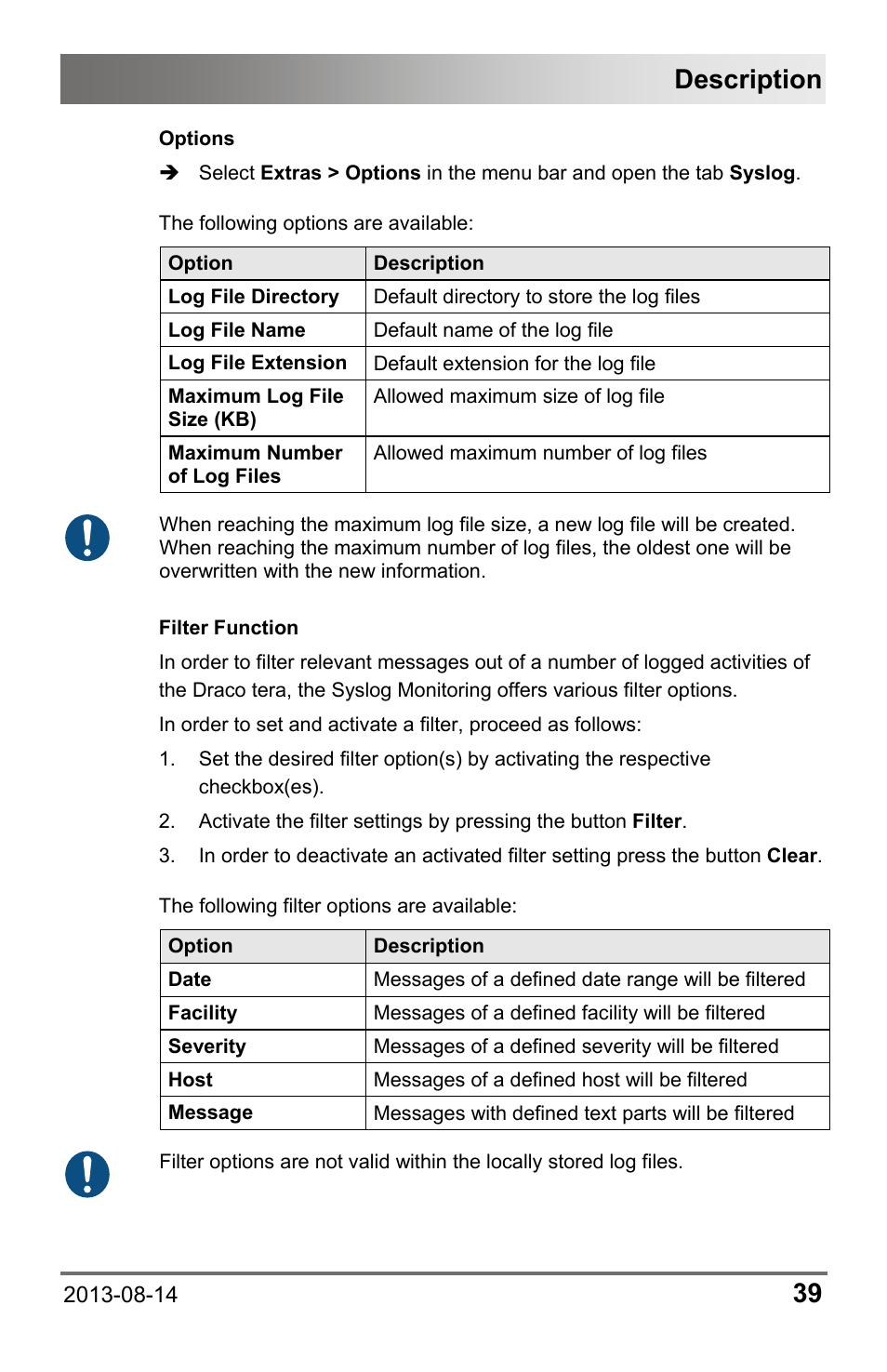 Description | IHSE USA 480 Series Draco tera enterprise User Manual | Page 39 / 209