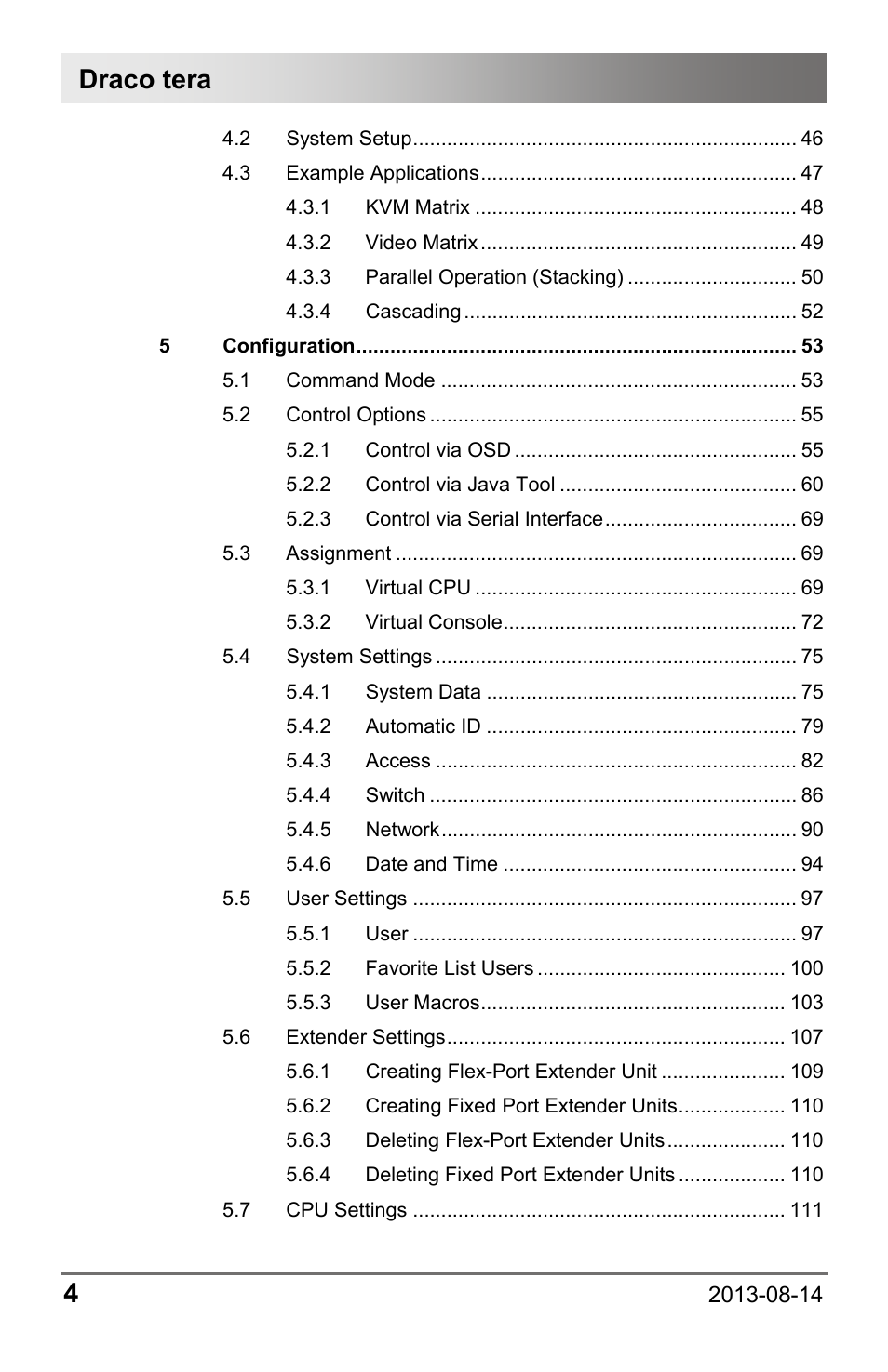 Draco tera 4 | IHSE USA 480 Series Draco tera enterprise User Manual | Page 4 / 209