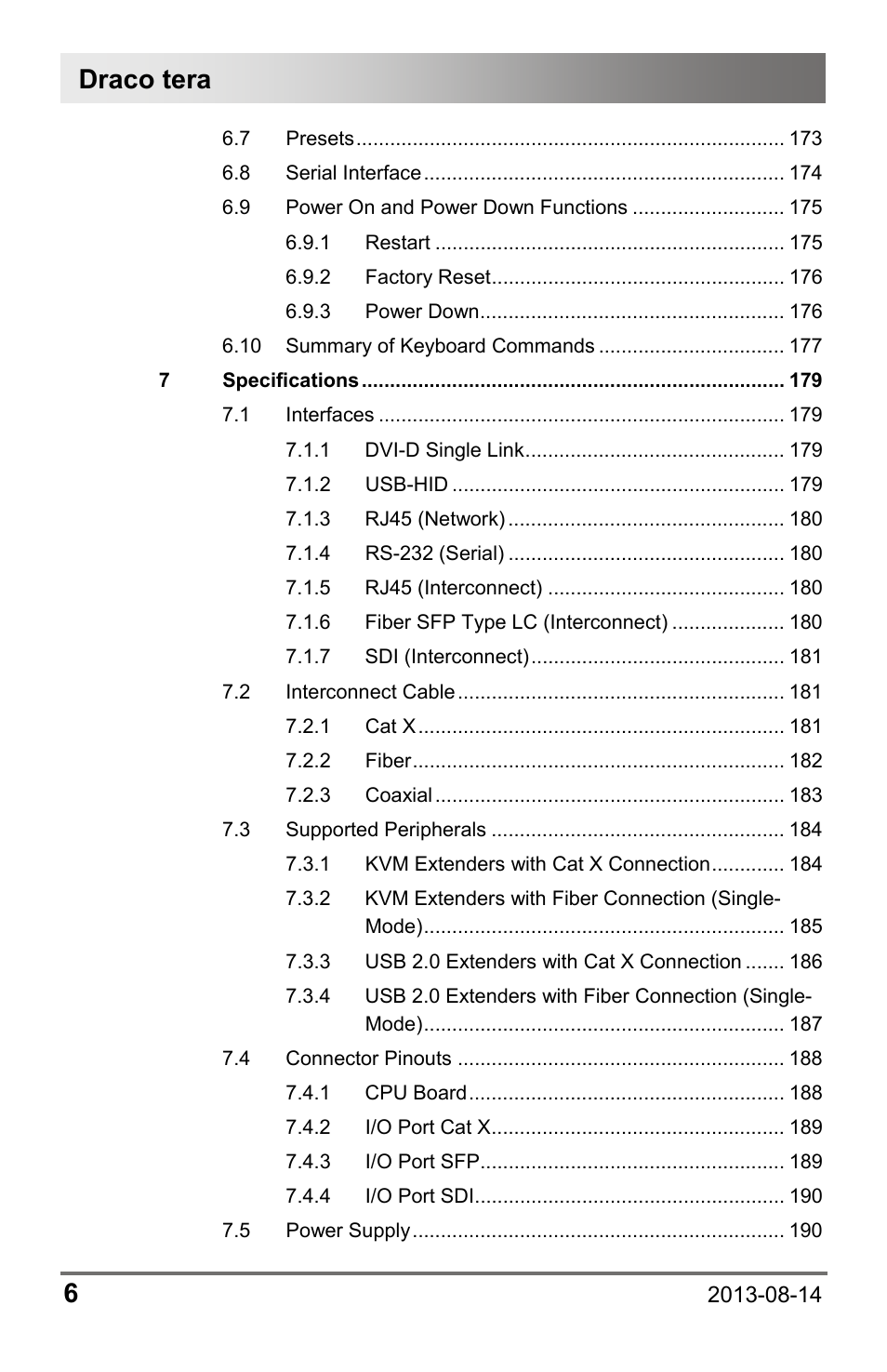 Draco tera 6 | IHSE USA 480 Series Draco tera enterprise User Manual | Page 6 / 209