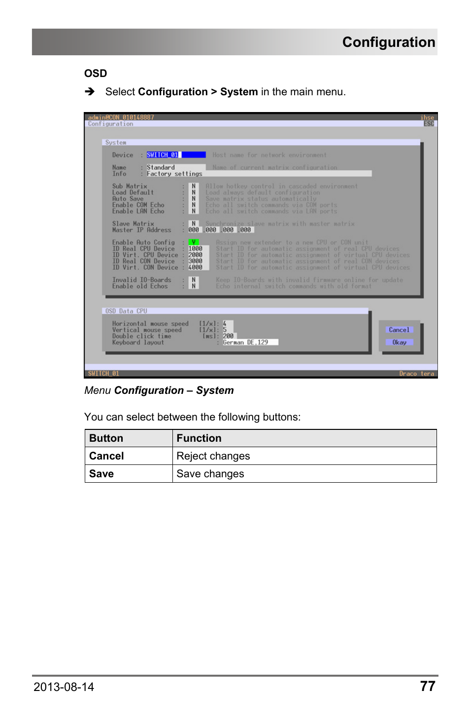 Configuration | IHSE USA 480 Series Draco tera enterprise User Manual | Page 77 / 209