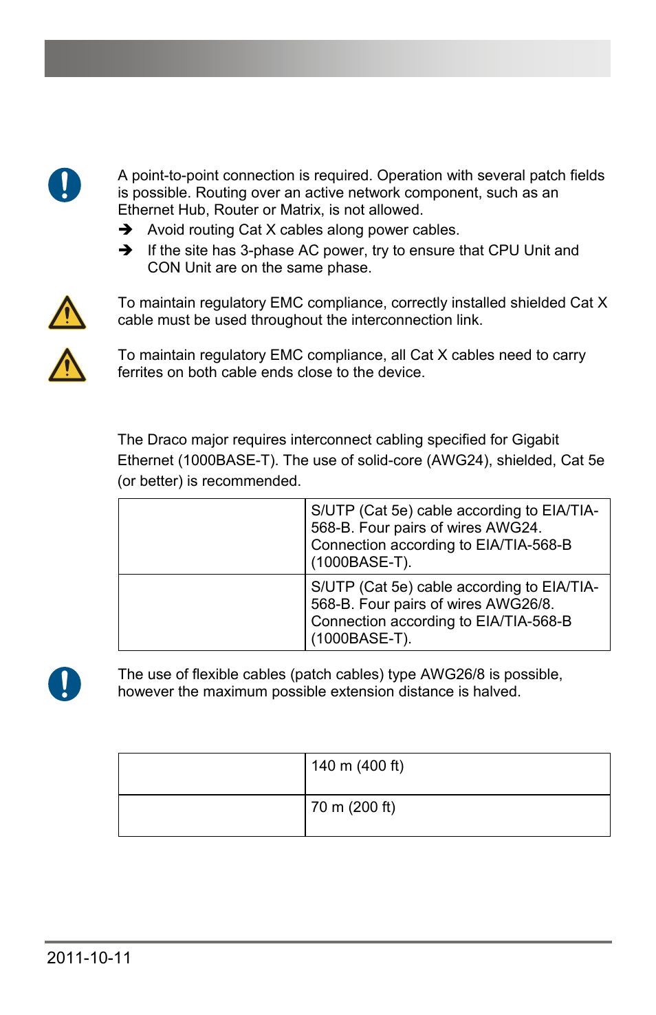 2 interconnect cable, 1 cat x, 1 cat | Specifications | IHSE USA 474 Series Draco major User Manual | Page 143 / 167