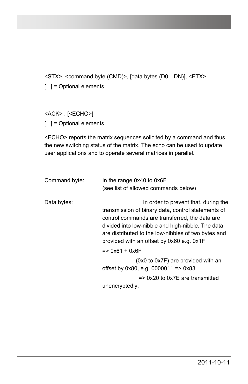 4 serial control, 1 telegram structure, 4 serial | Control, Draco major 152 | IHSE USA 474 Series Draco major User Manual | Page 152 / 167