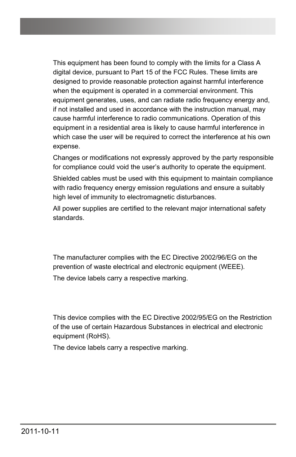 2 north american regulatory compliance, 3 weee, 4 rohs | Regulatory and standards compliance | IHSE USA 474 Series Draco major User Manual | Page 163 / 167