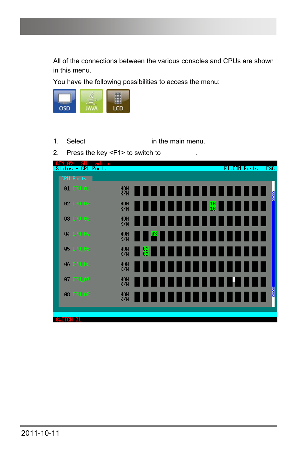 3 status of the cpu ports, 3 status, The cpu ports | Safety instructions | IHSE USA 474 Series Draco major User Manual | Page 21 / 167