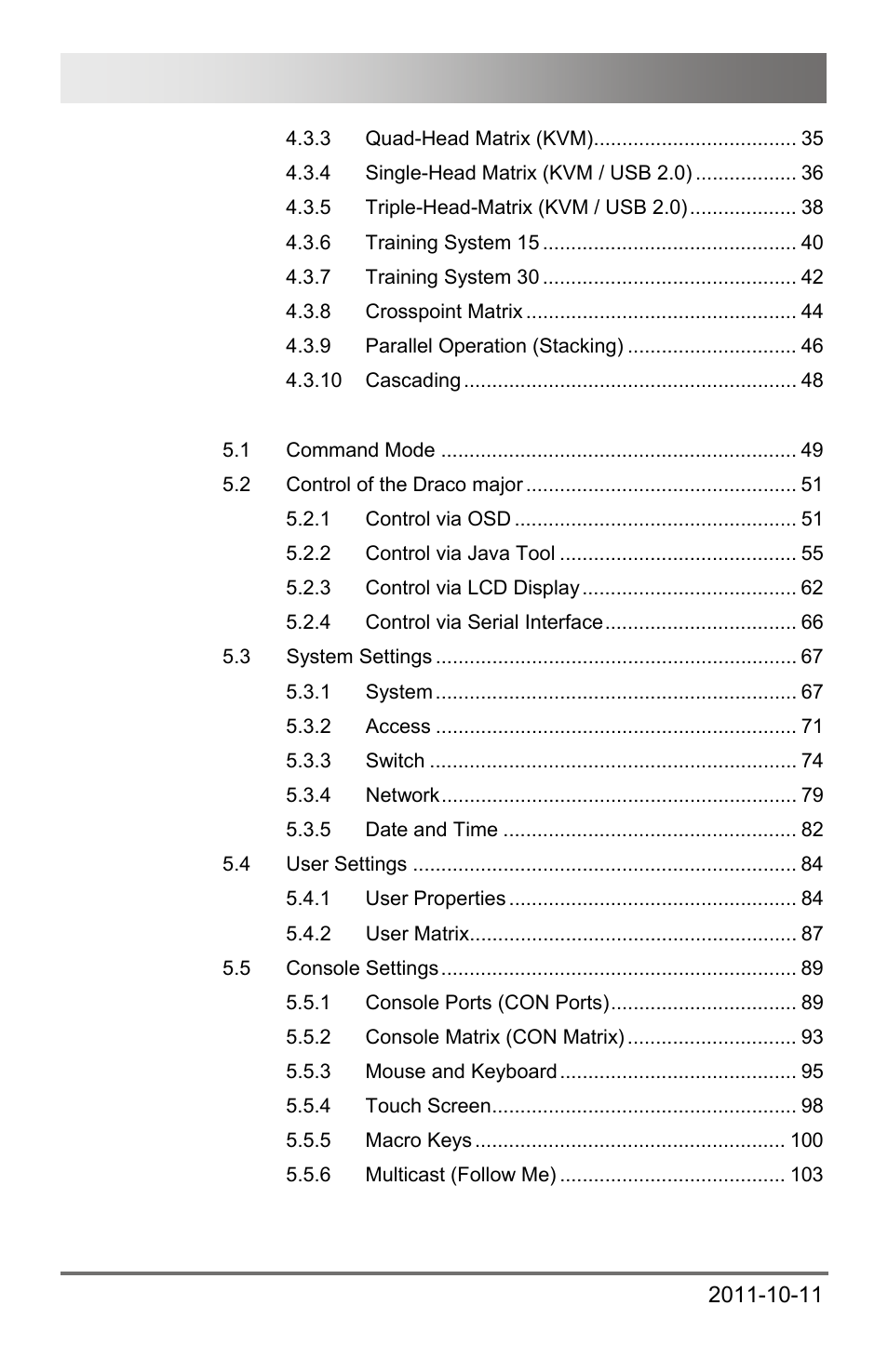 Draco major 4 | IHSE USA 474 Series Draco major User Manual | Page 4 / 167