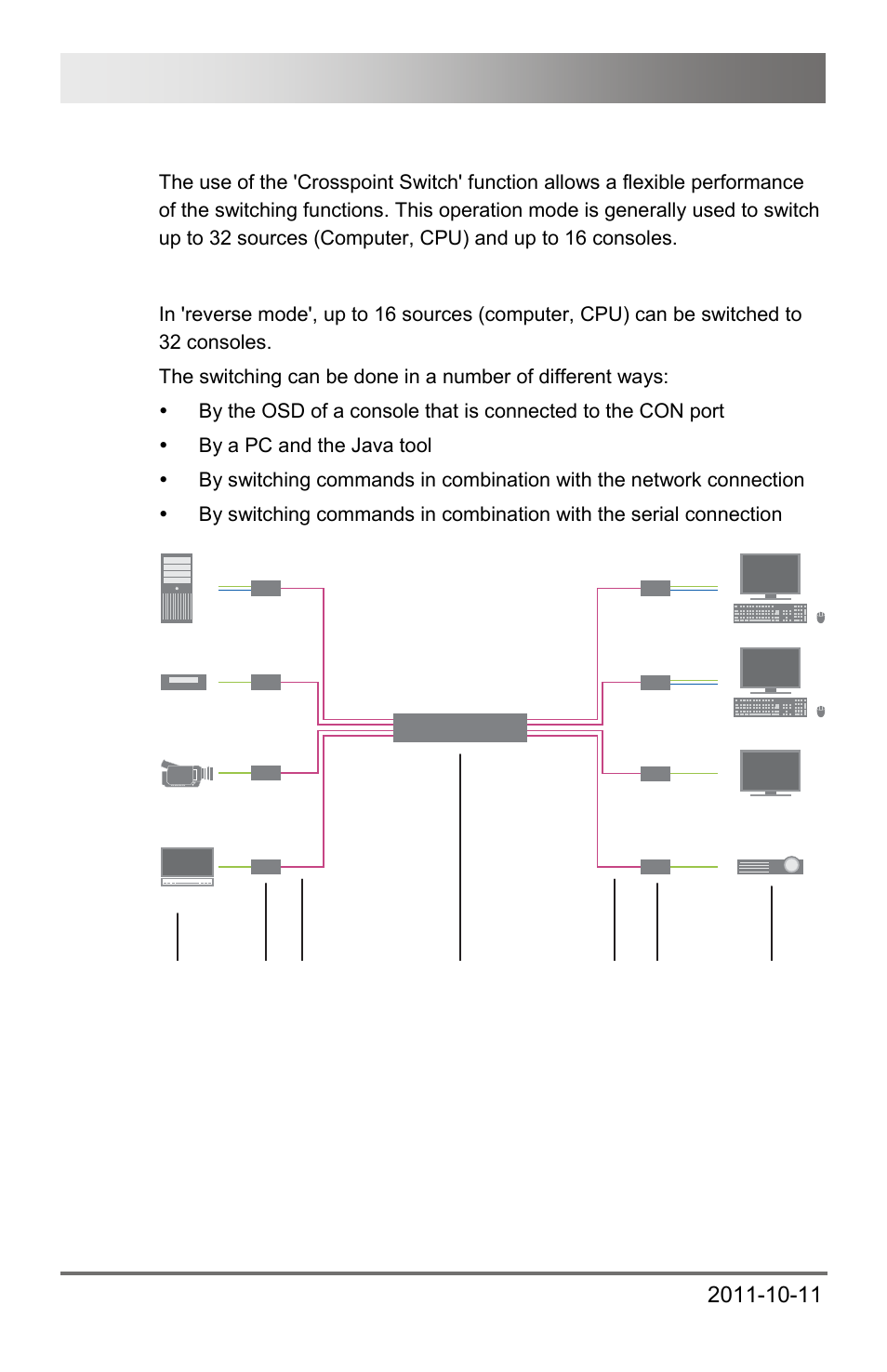 8 crosspoint matrix, Draco major 44 | IHSE USA 474 Series Draco major User Manual | Page 44 / 167