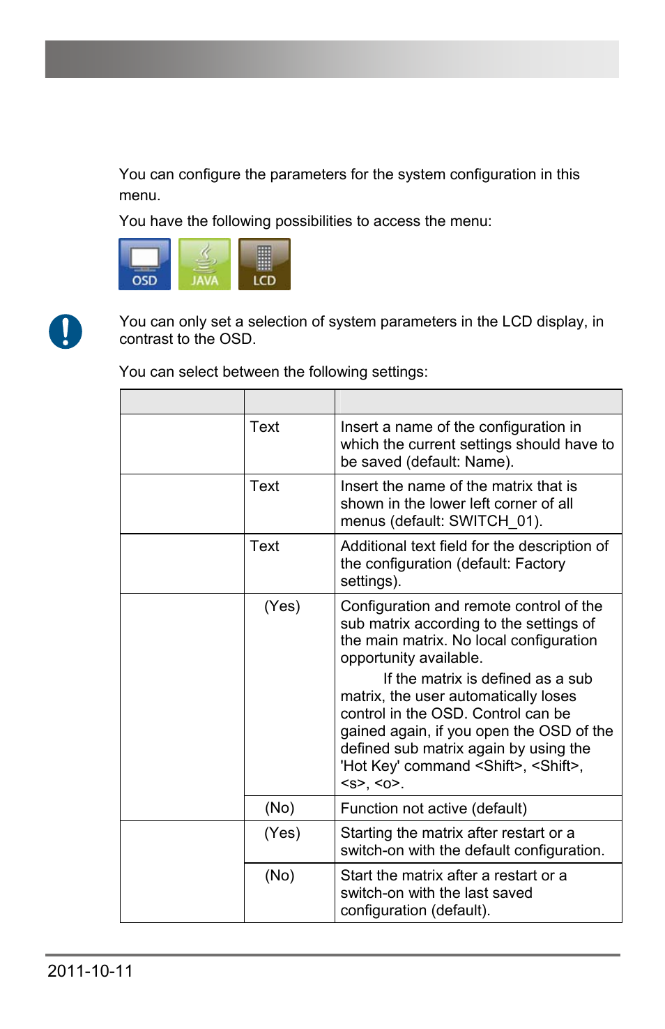 3 system settings, 1 system, 3 system | Settings, Configuration | IHSE USA 474 Series Draco major User Manual | Page 67 / 167