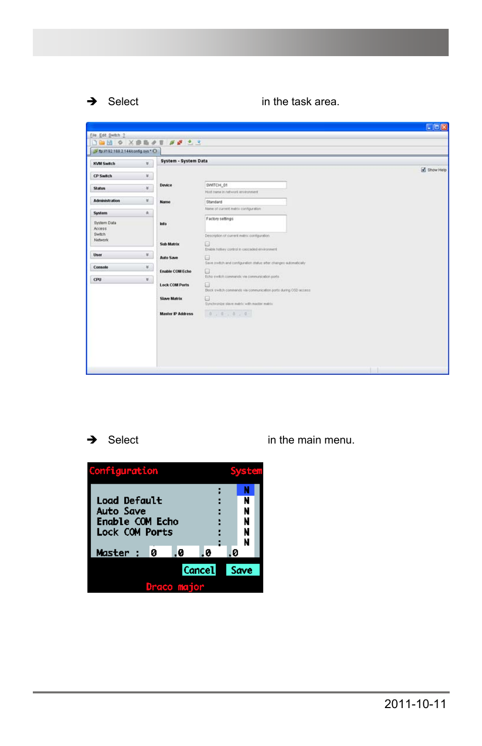 Draco major 70 | IHSE USA 474 Series Draco major User Manual | Page 70 / 167