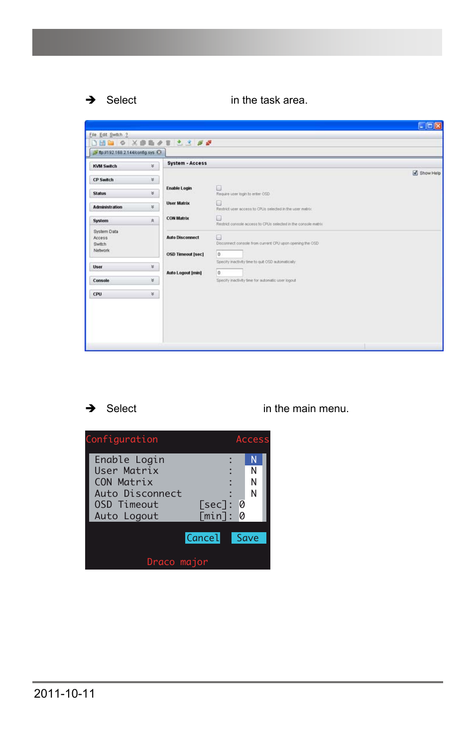 Configuration | IHSE USA 474 Series Draco major User Manual | Page 73 / 167