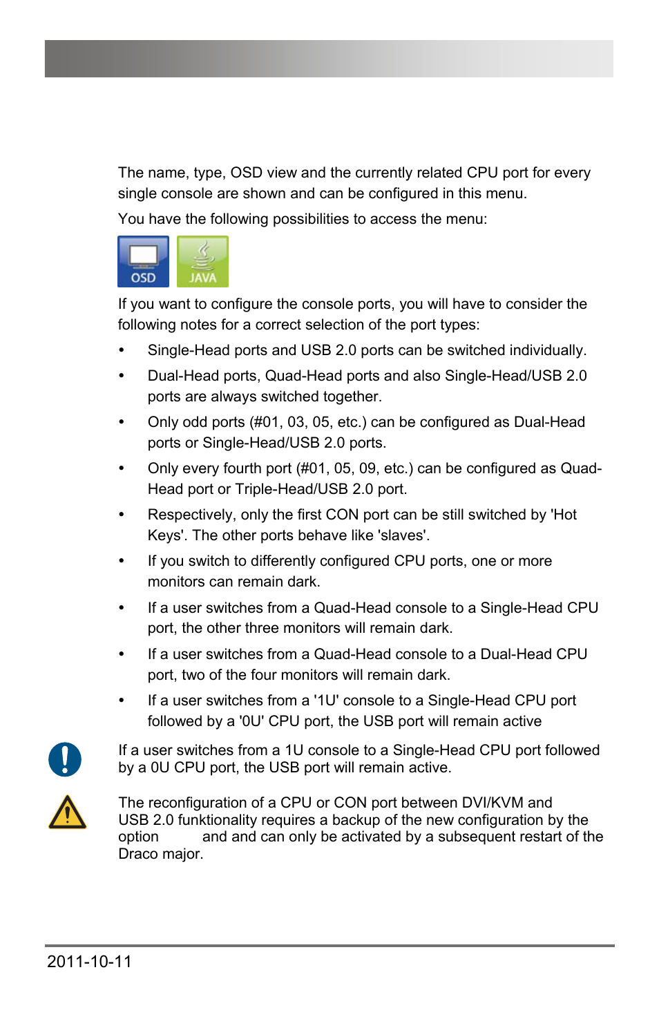 5 console settings, 1 console ports (con ports), 5 console | Settings, 1 console, Ports (con ports), Configuration | IHSE USA 474 Series Draco major User Manual | Page 89 / 167