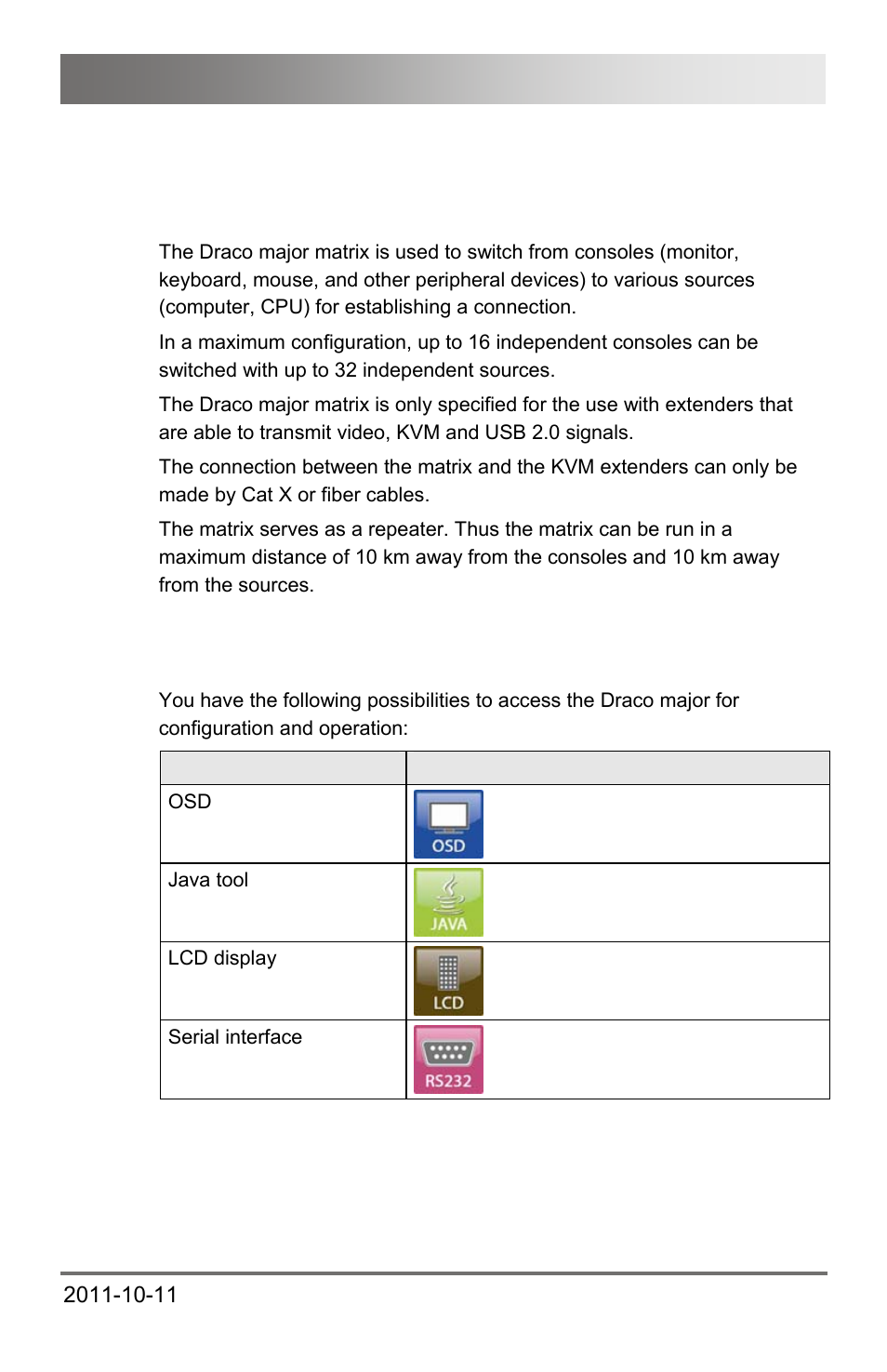 1 application, 2 access possibilities, 3 description | 2 access, Possibilities, Safety instructions | IHSE USA 474 Series Draco major User Manual | Page 9 / 167