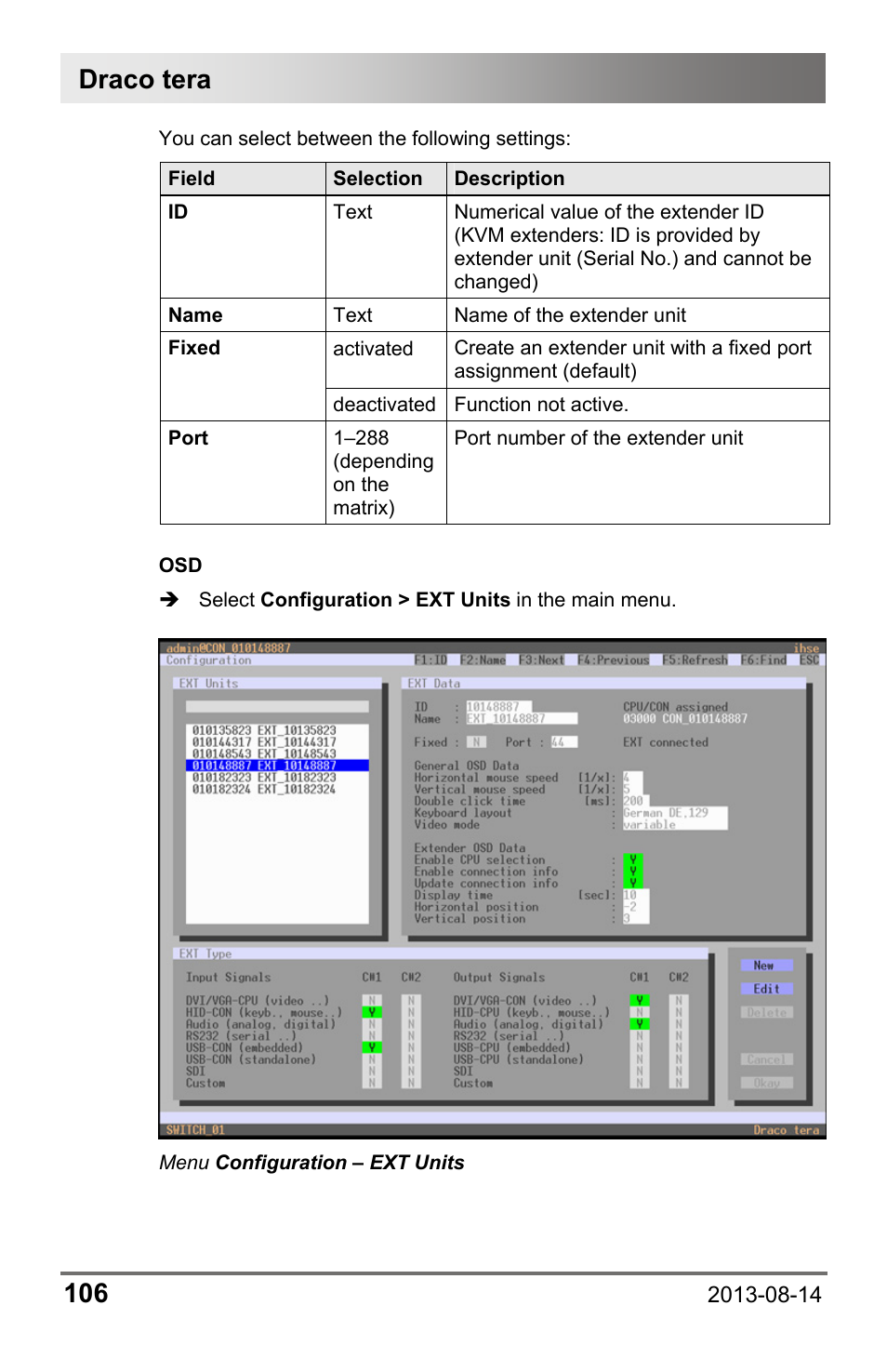 Draco tera 106 | IHSE USA 480c Series Draco tera compact User Manual | Page 106 / 199