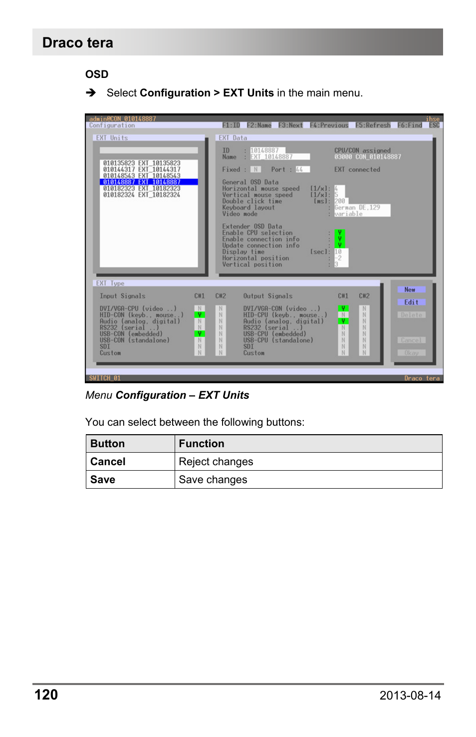 Draco tera 120 | IHSE USA 480c Series Draco tera compact User Manual | Page 120 / 199