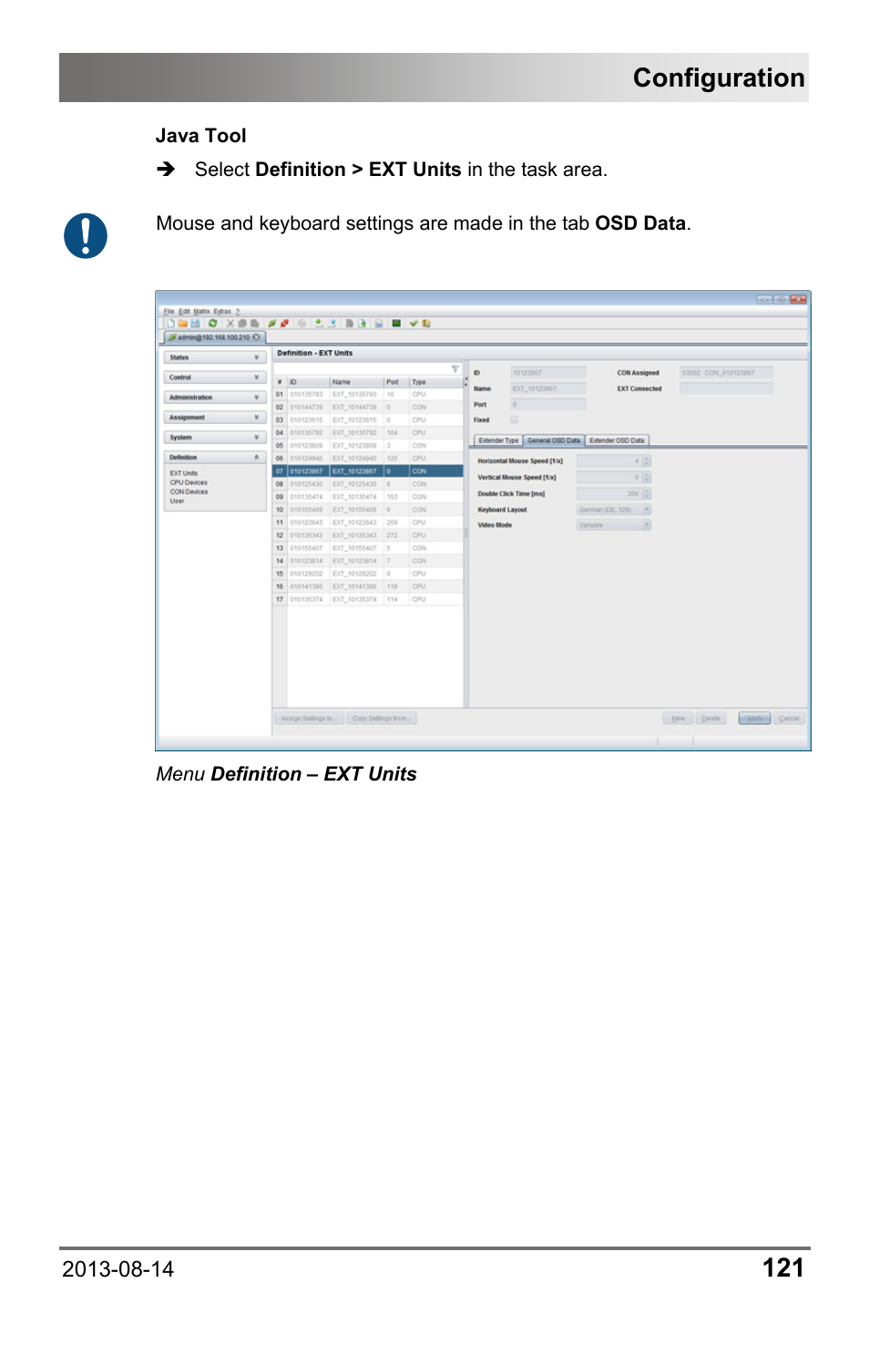 Configuration | IHSE USA 480c Series Draco tera compact User Manual | Page 121 / 199