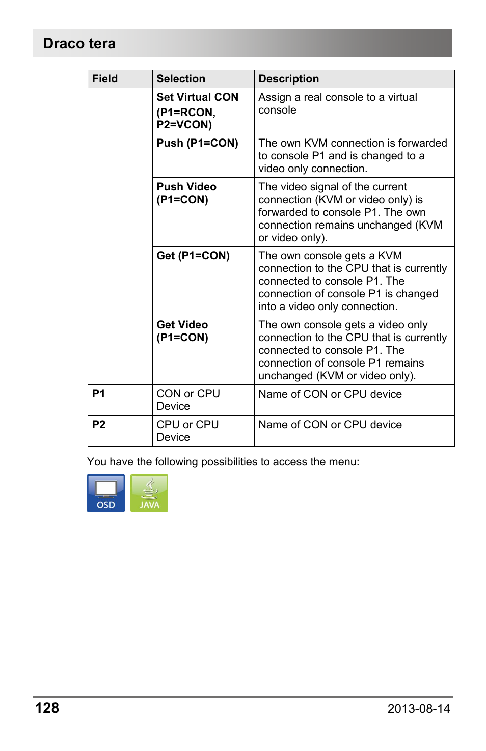 Draco tera 128 | IHSE USA 480c Series Draco tera compact User Manual | Page 128 / 199