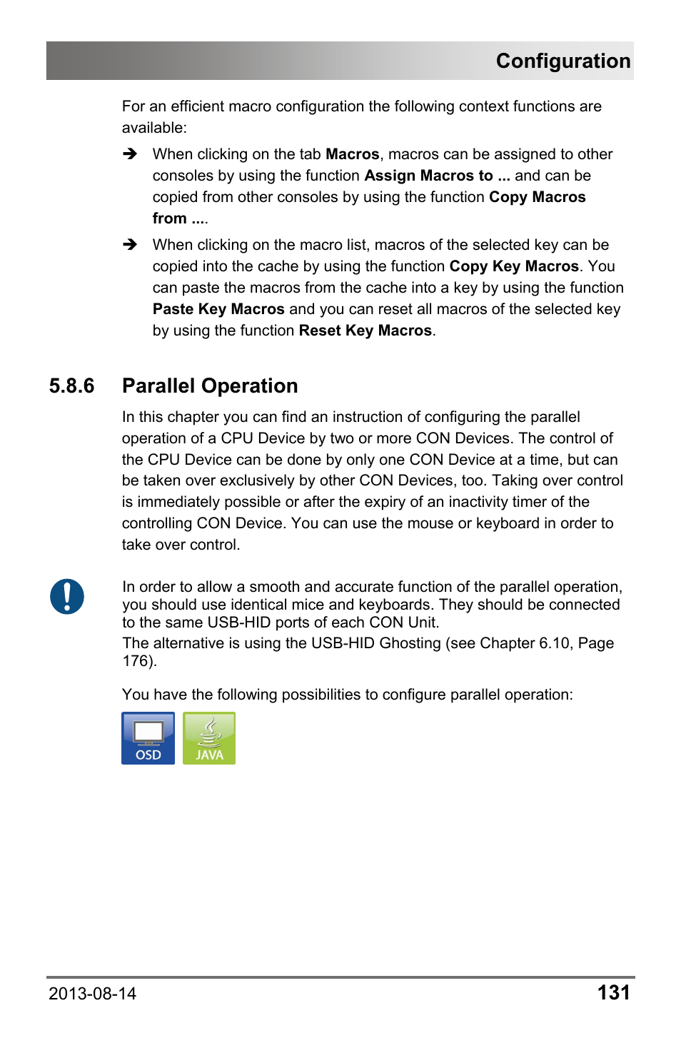 6 parallel operation, Configuration | IHSE USA 480c Series Draco tera compact User Manual | Page 131 / 199