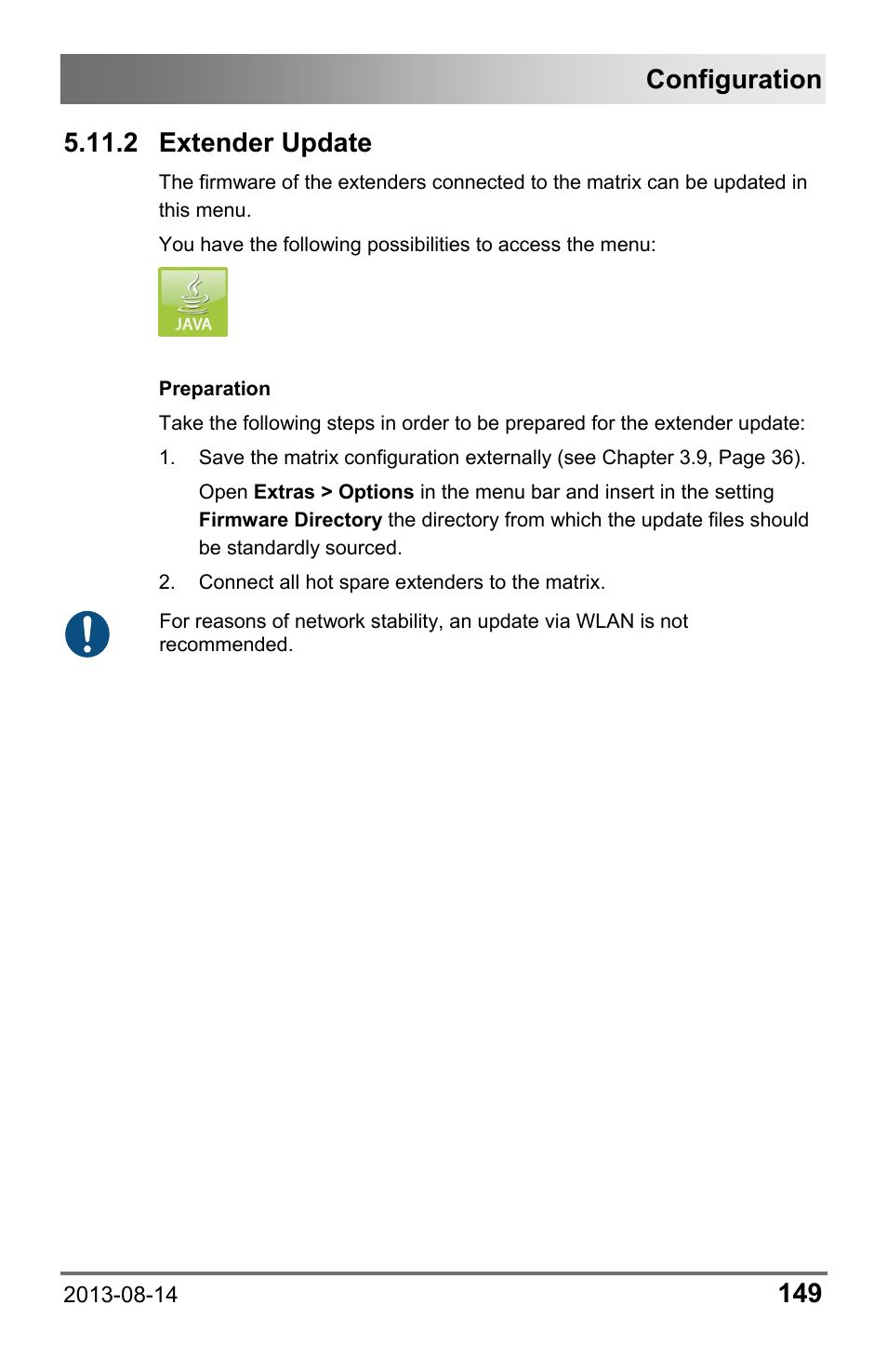 2 extender update, Configuration | IHSE USA 480c Series Draco tera compact User Manual | Page 149 / 199